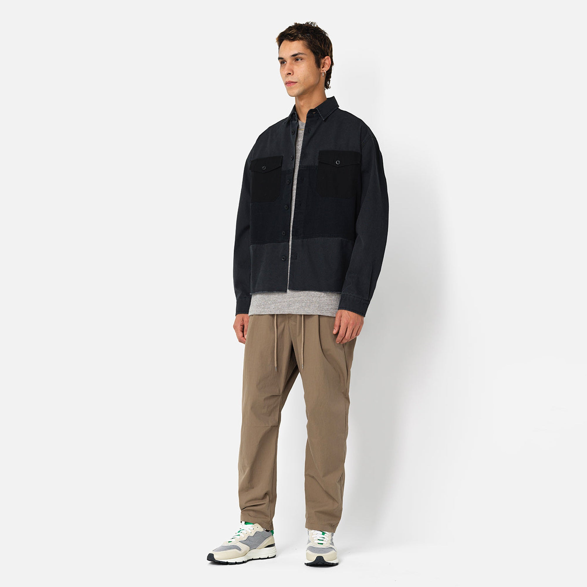 John Elliott Mens Paneled Military Shirt