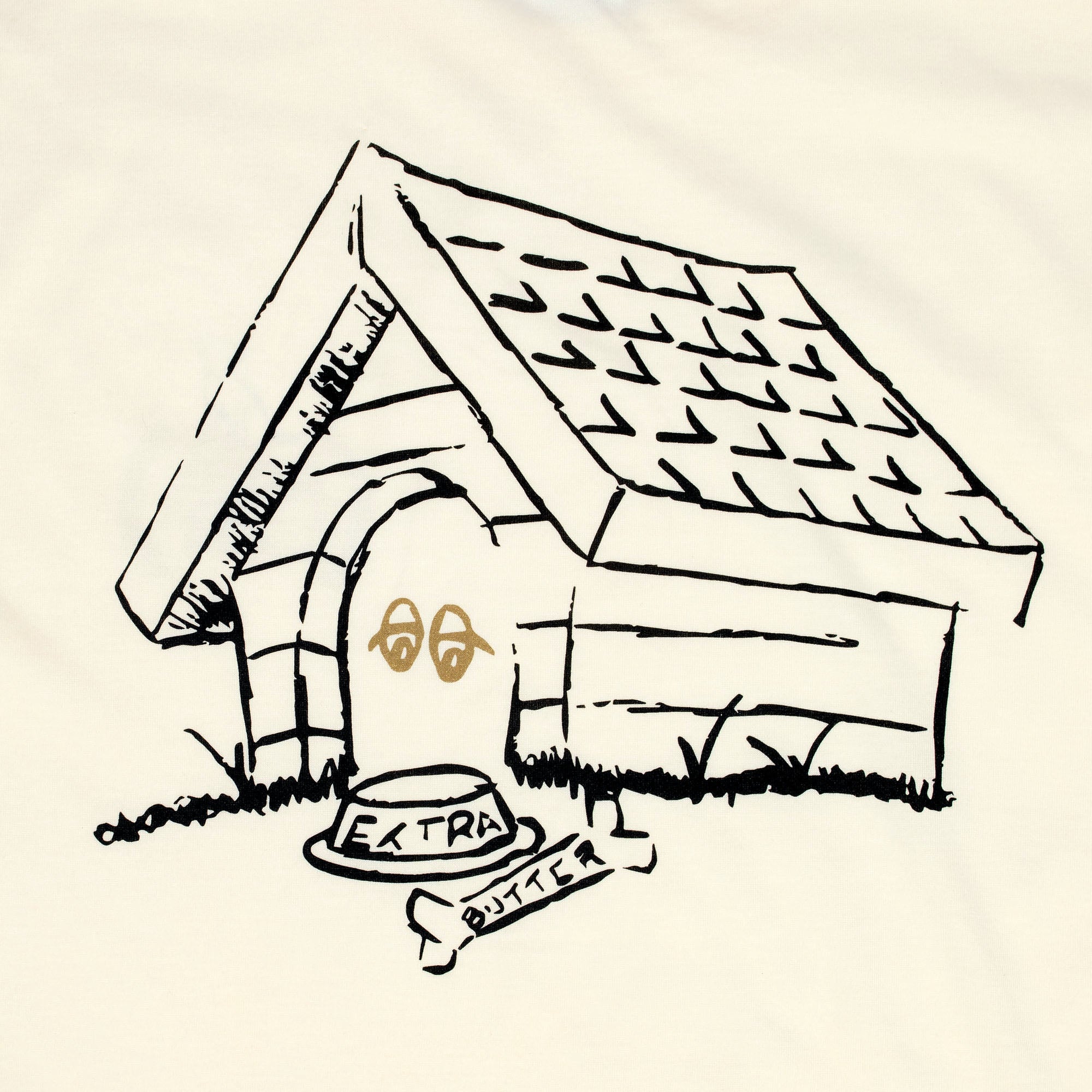 Extra Butter OS Dog Sketch Tee 'Natural'