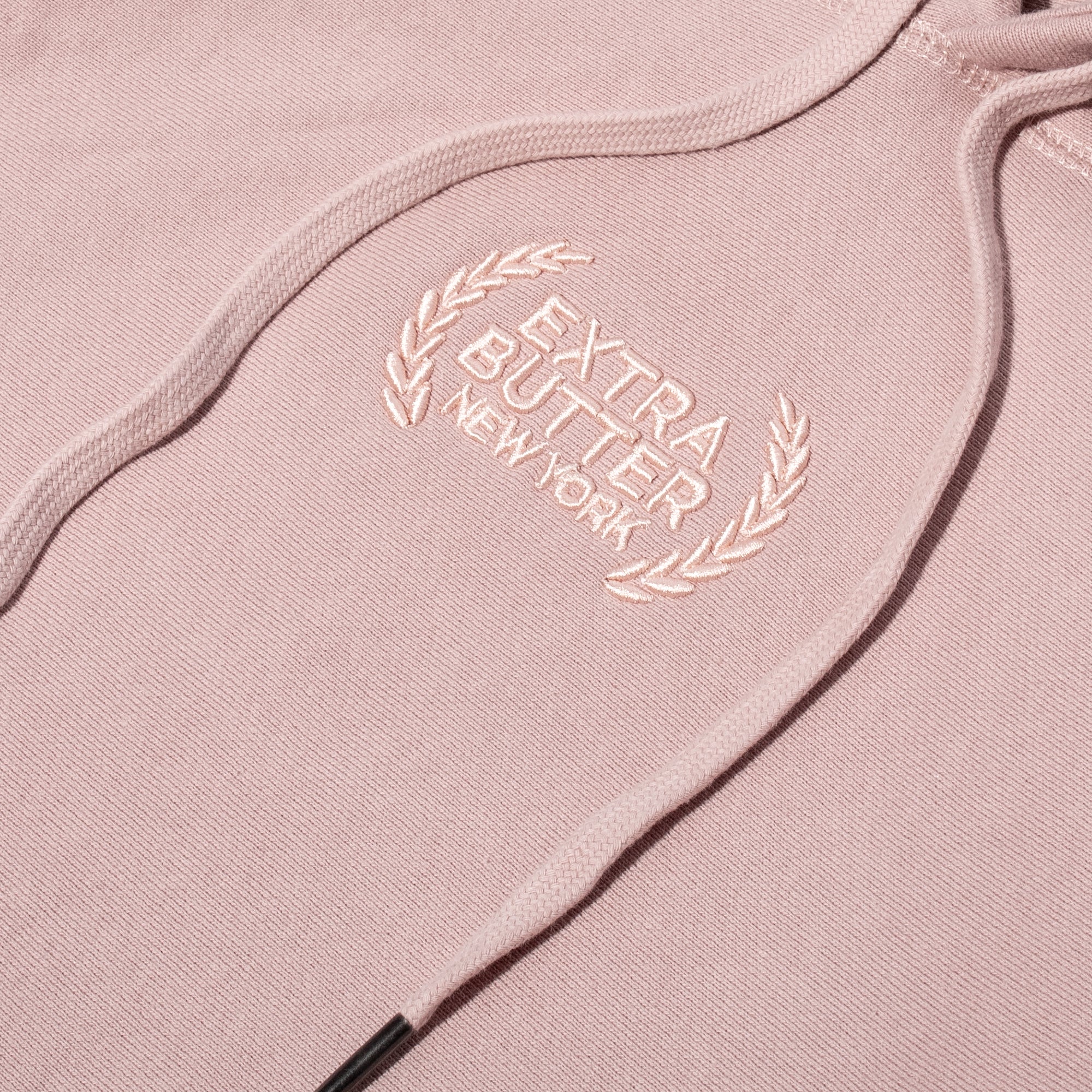 Extra Butter Mens Embroidered Hoodie 'Dusty Pink'