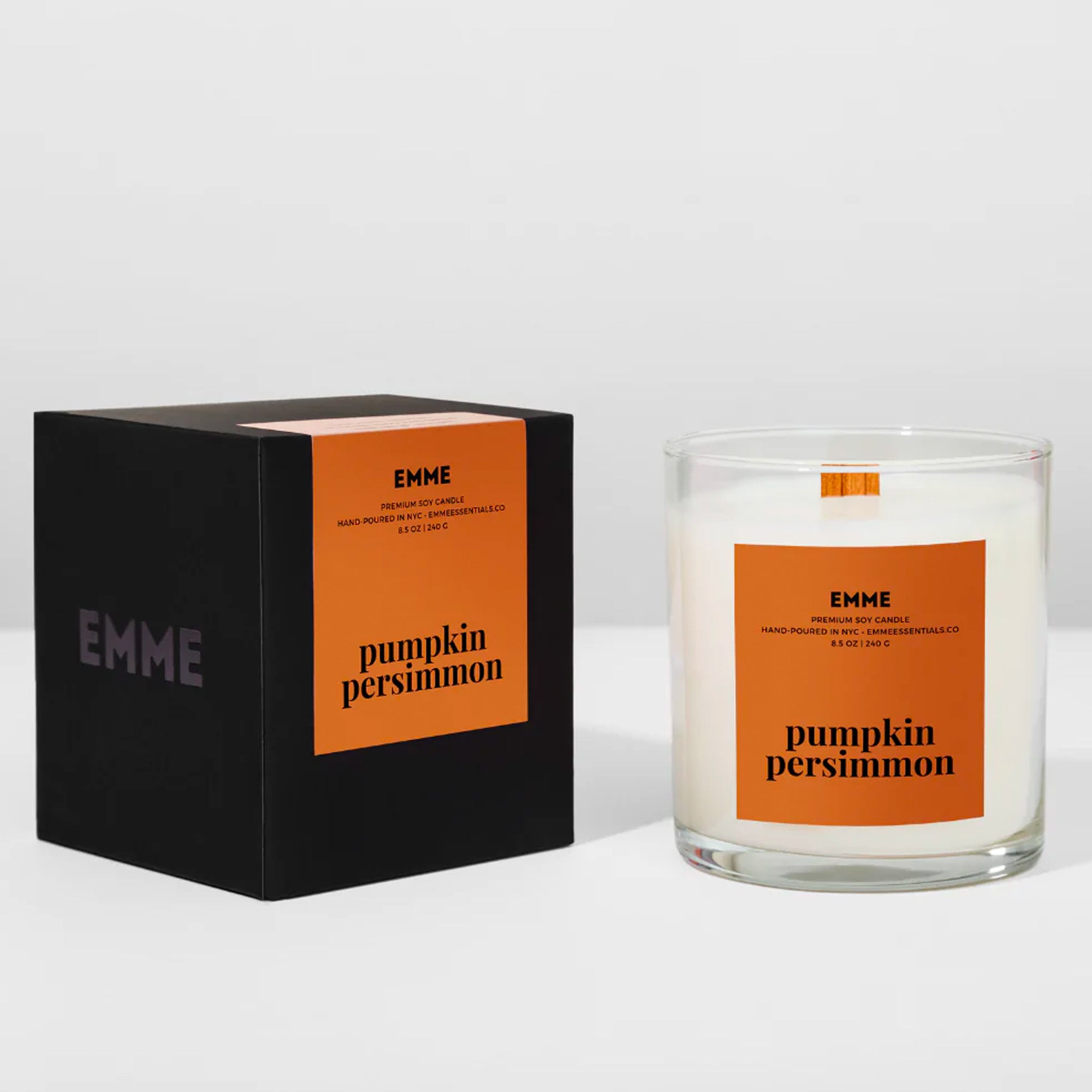 Emme Pumpkin Persimmon Wood Wick Candle