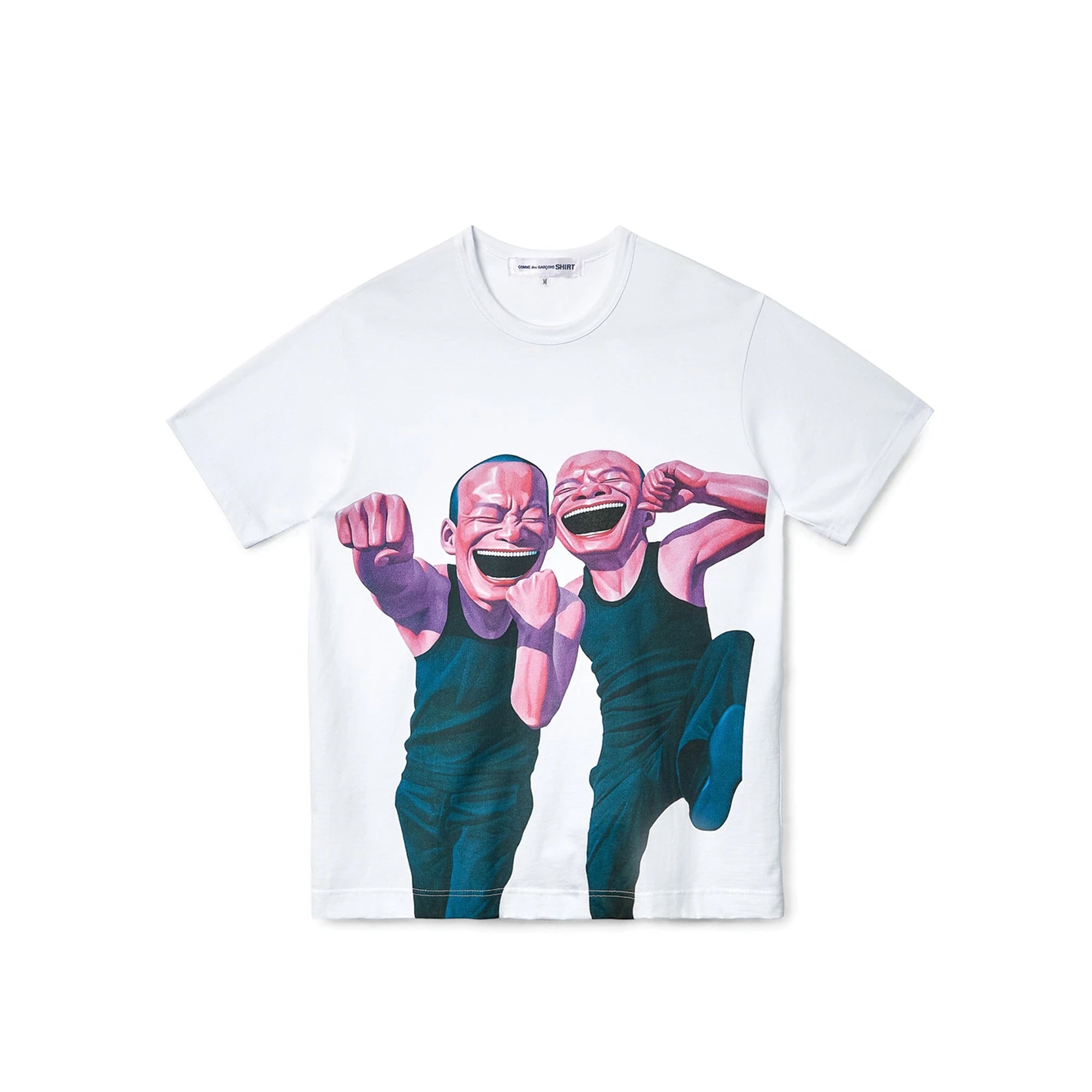 CDG Mens Knit Print D T-Shirt 'White'