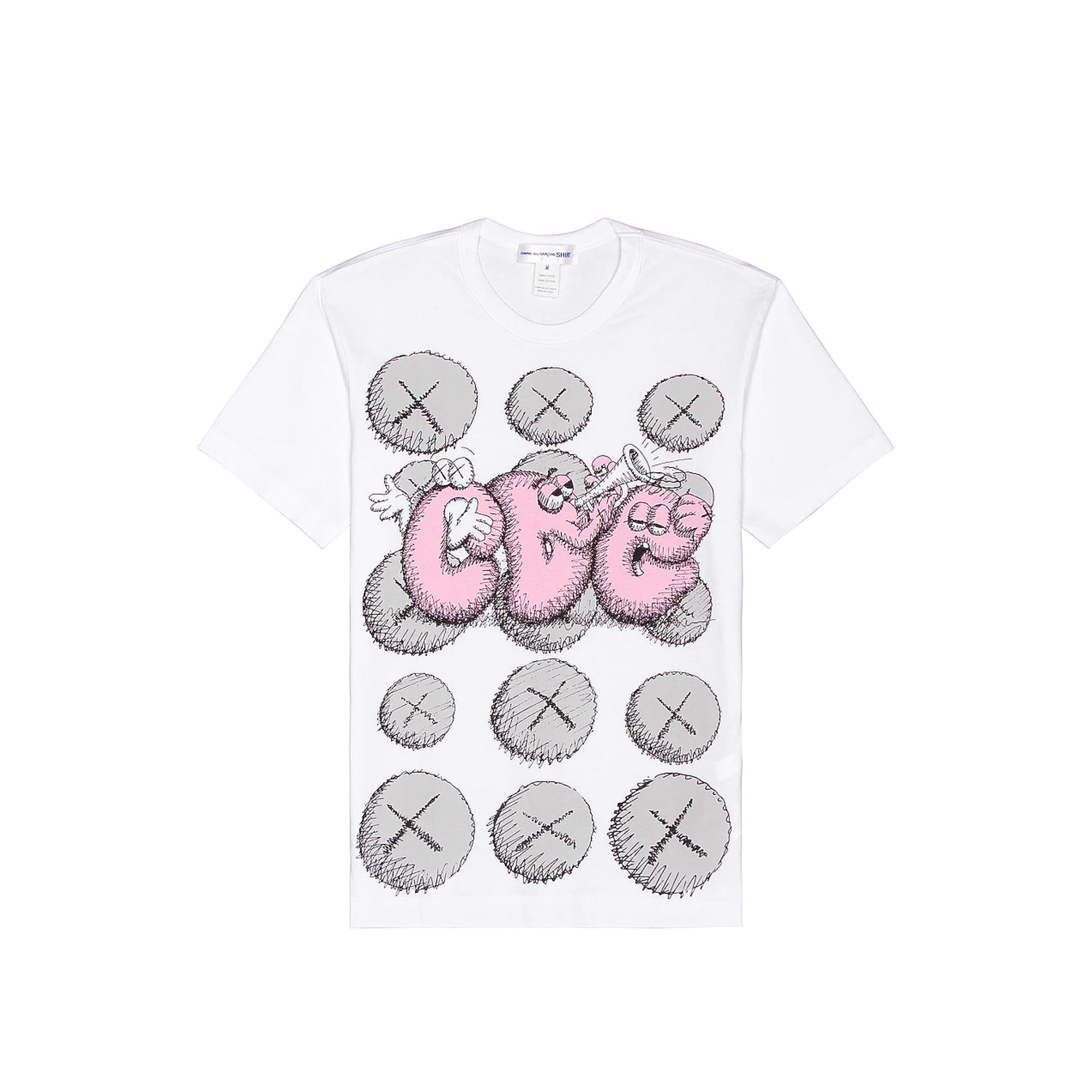 CDG Shirt Mens Kaws Print Tee 'White'