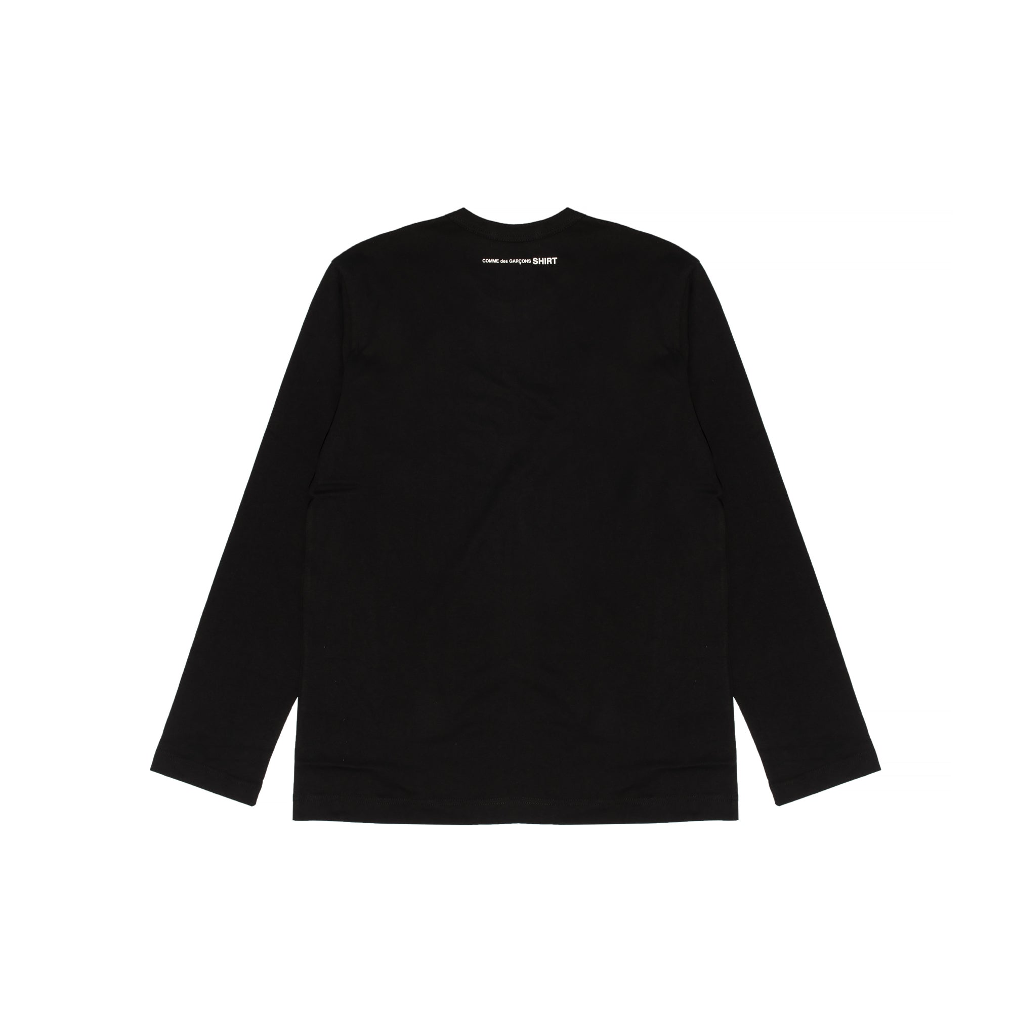 Comme Des Garcons Shirt Mens Back Print LS Tee Black