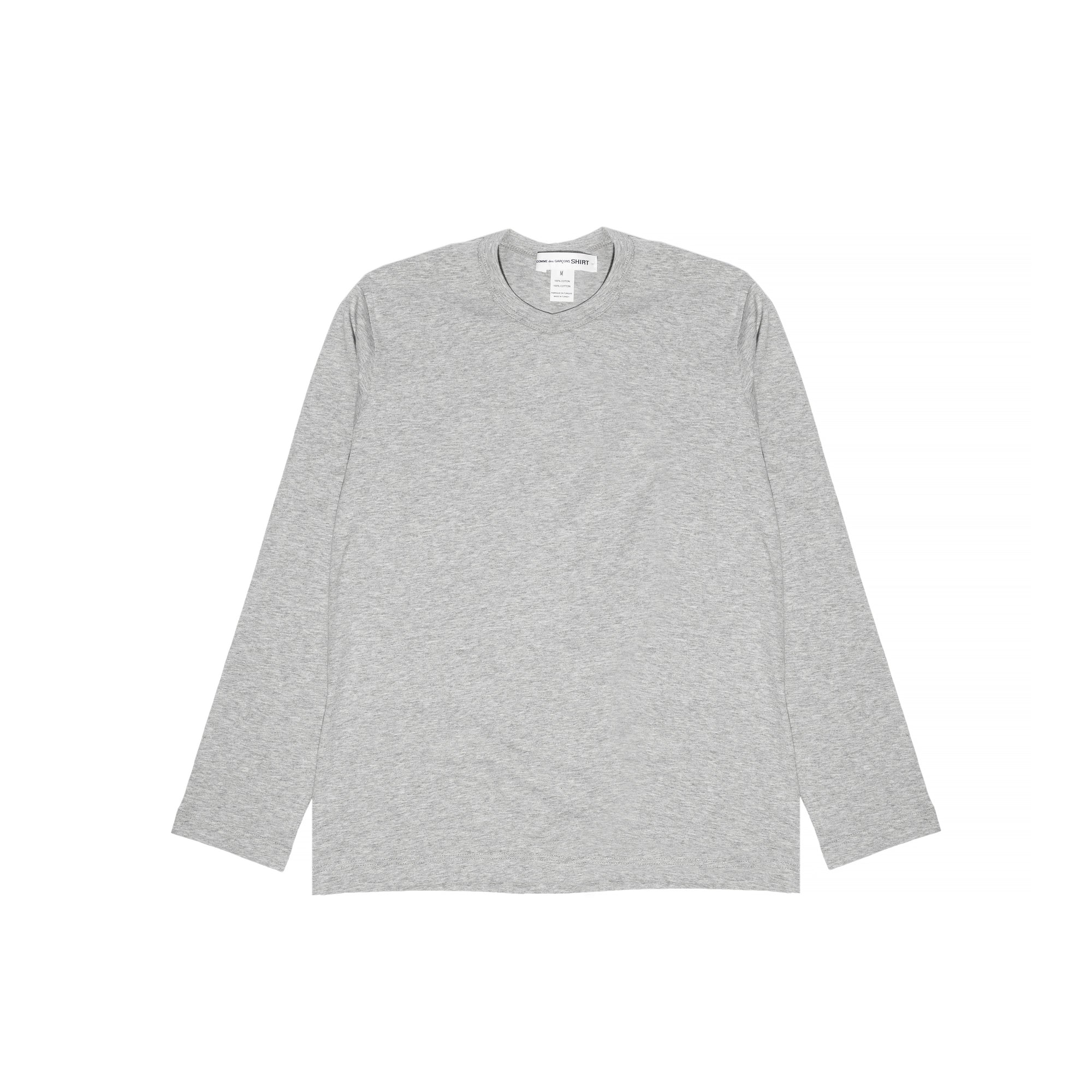 Comme Des Garcons Shirt Mens Back Print LS Tee Grey