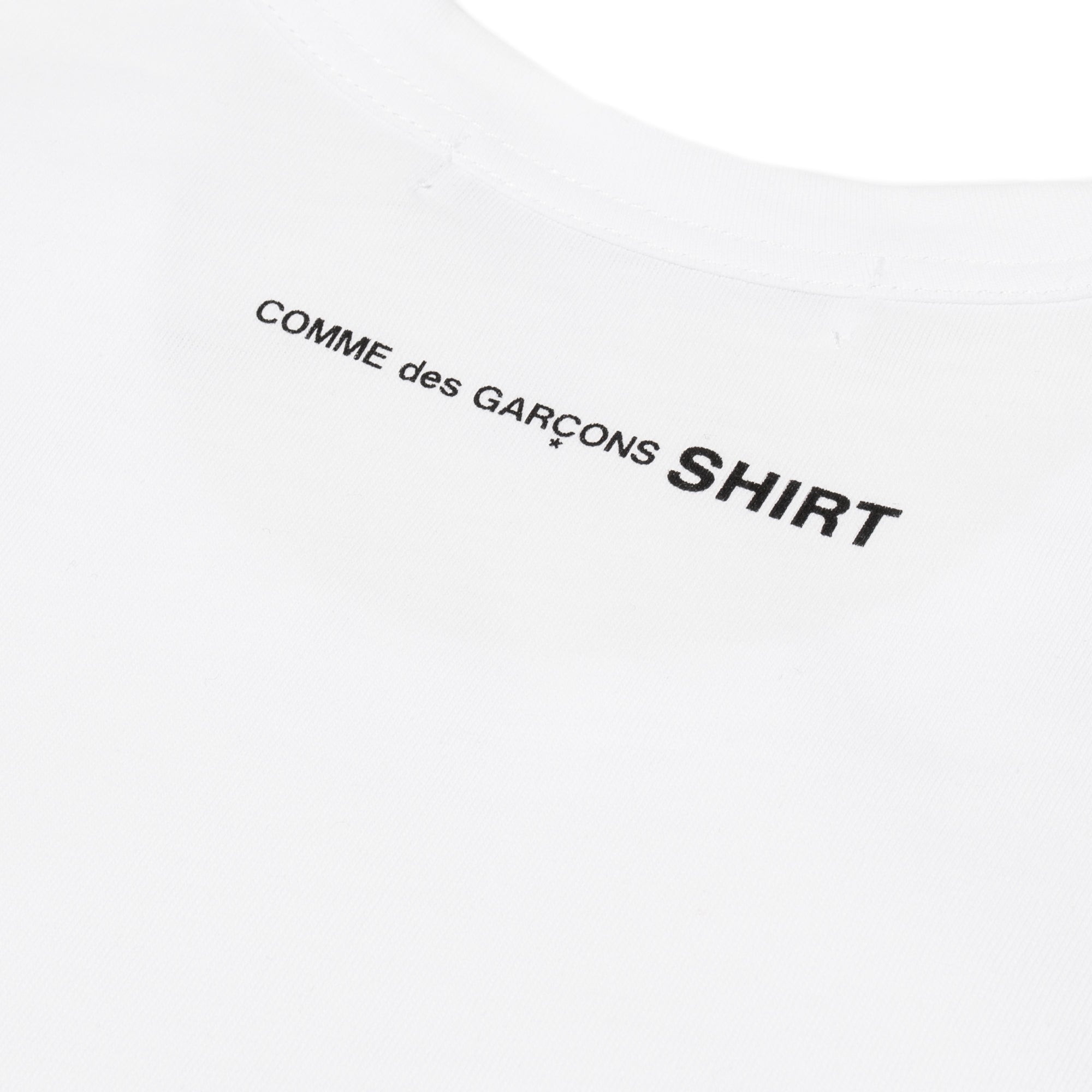Comme Des Garcons Shirt Mens Back Print SS Tee White