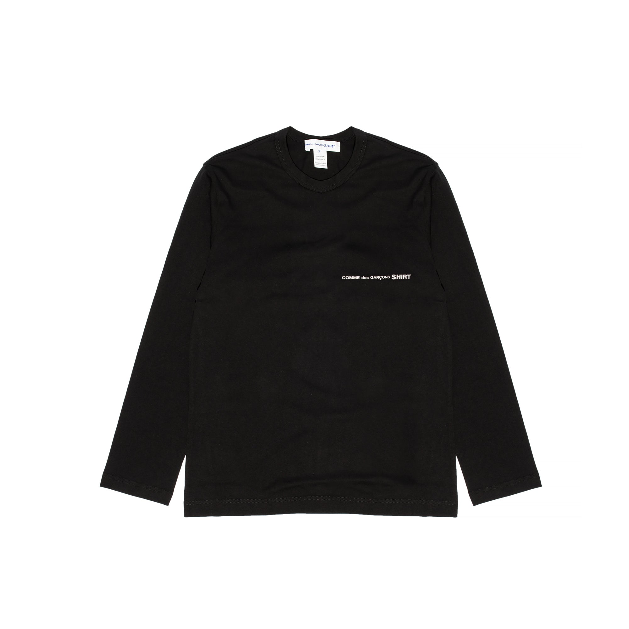 Comme Des Garcons Shirt Mens Logo LS Tee Black