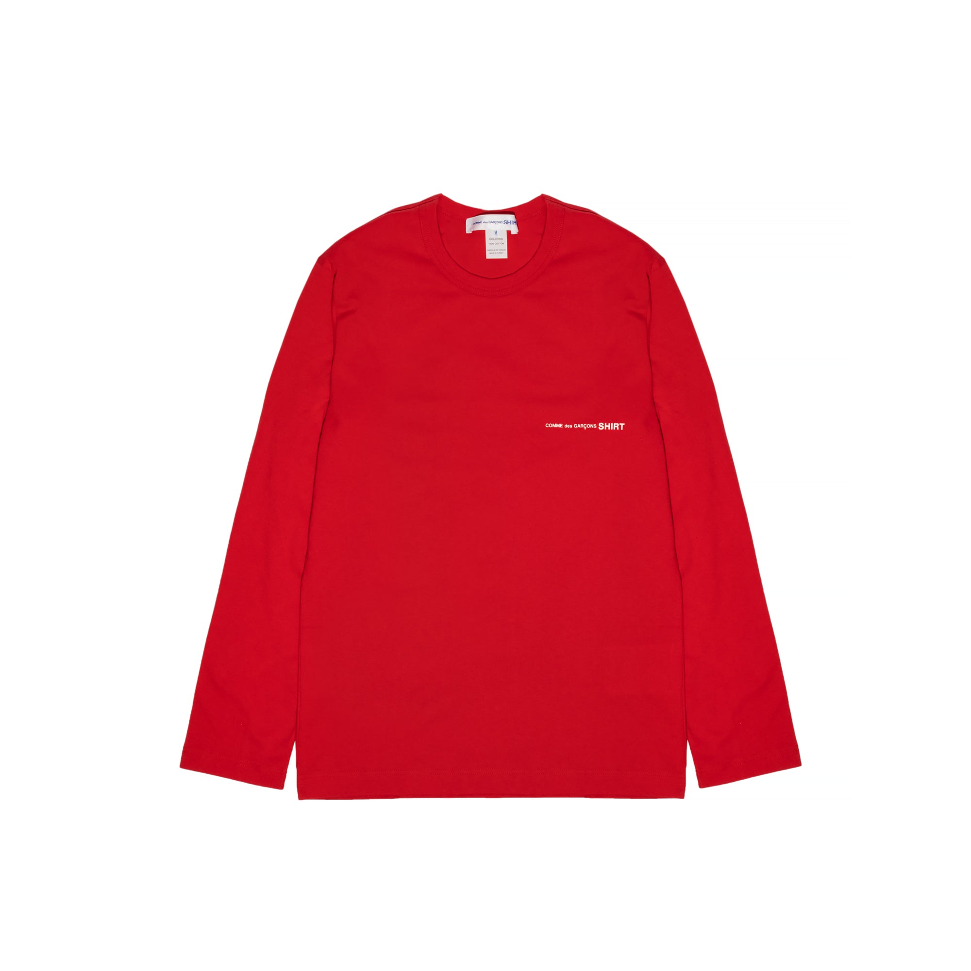 Comme Des Garcons Shirt Mens Logo LS Tee Red