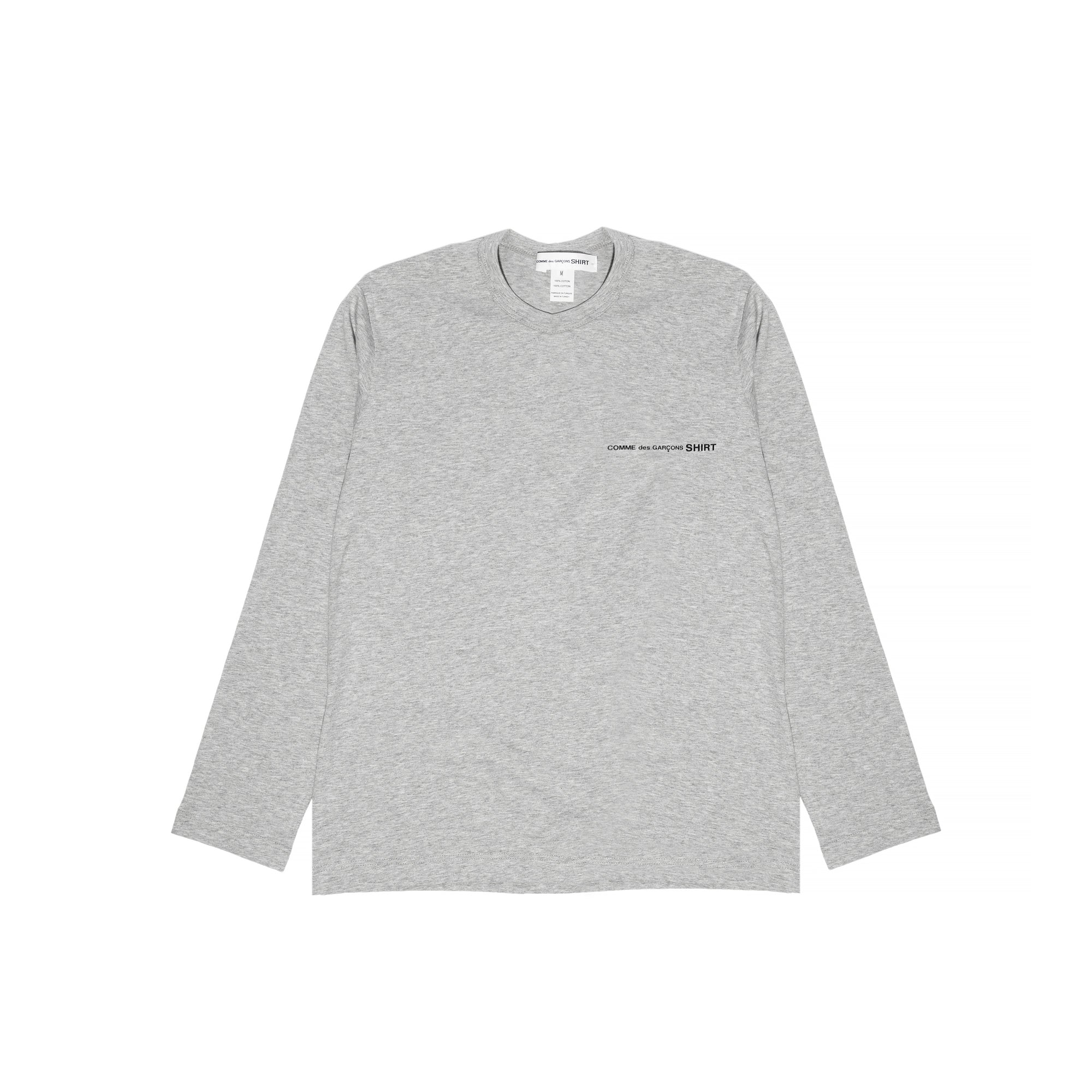 Comme Des Garcons Shirt Mens Logo LS Tee Grey
