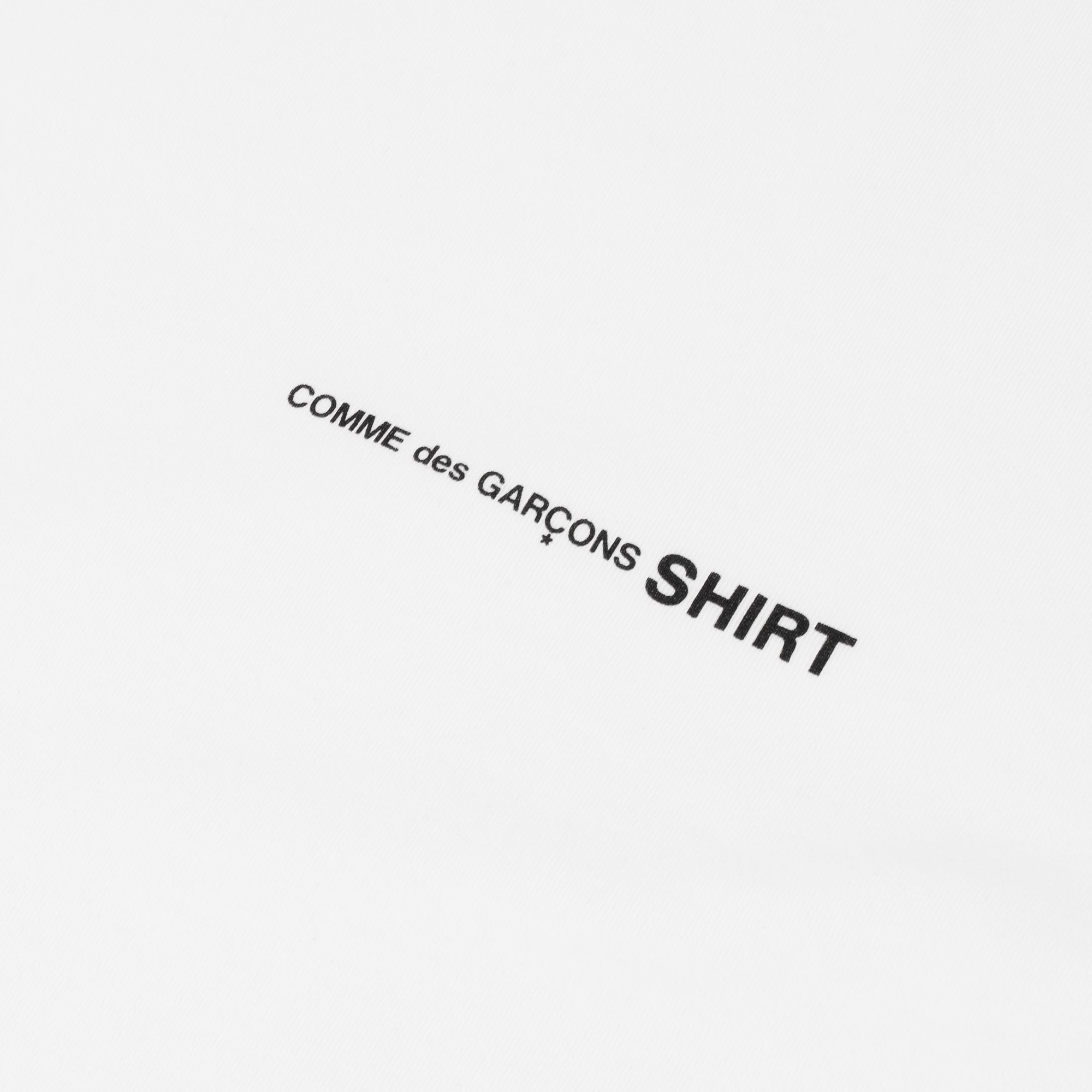 Comme Des Garcons Shirt Mens Oversized Logo SS Tee White
