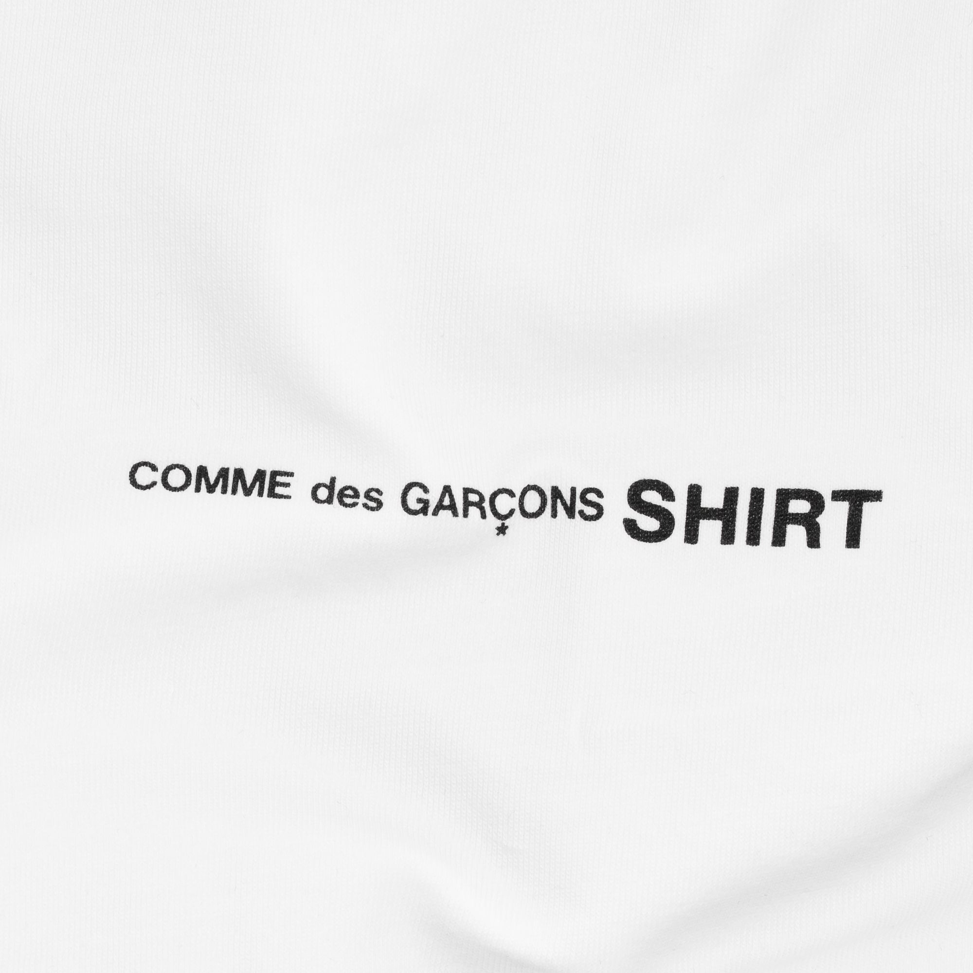 Comme Des Garcons Shirt Mens Oversized Logo SS Tee White