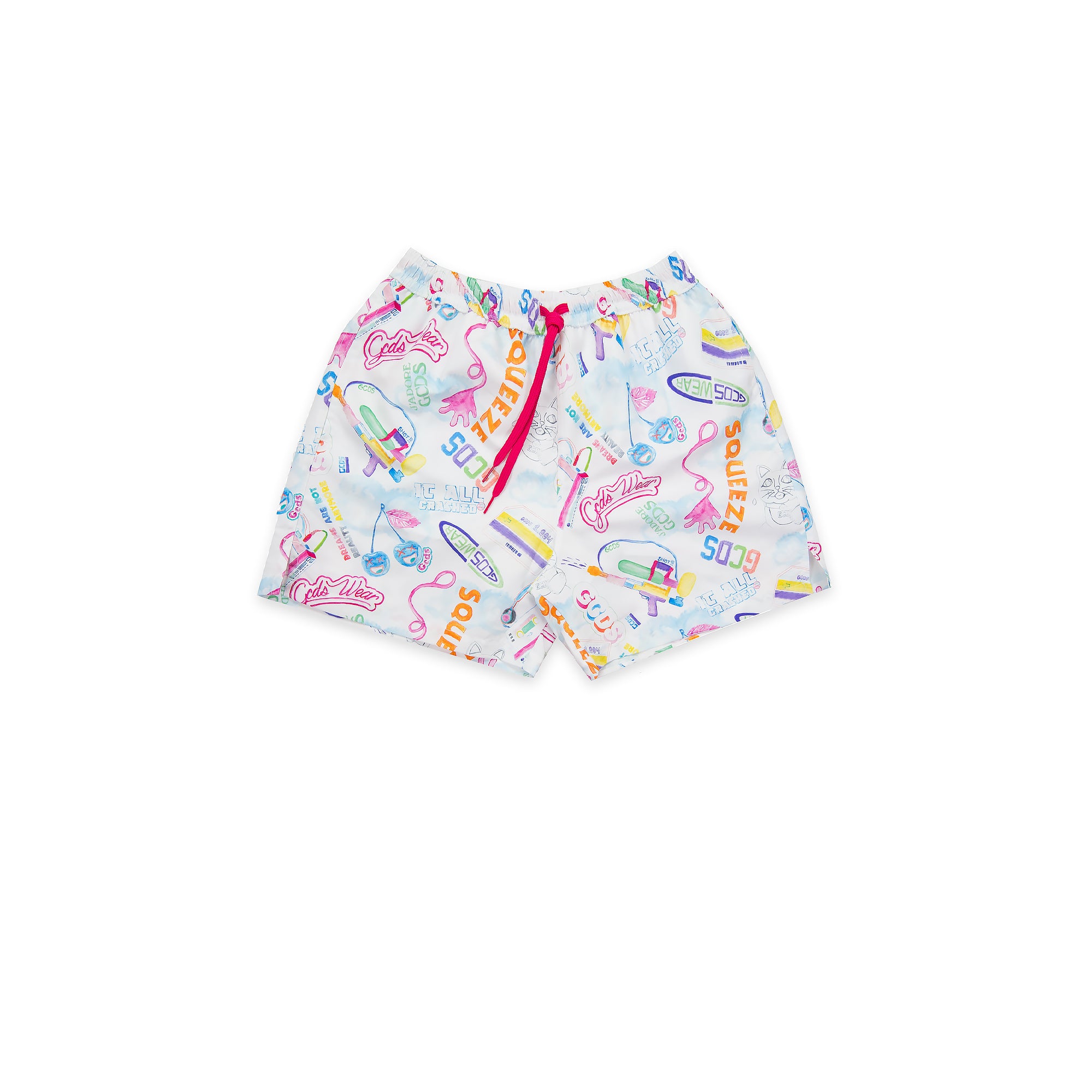 GCDS Womens Watercolor Swim Shorts