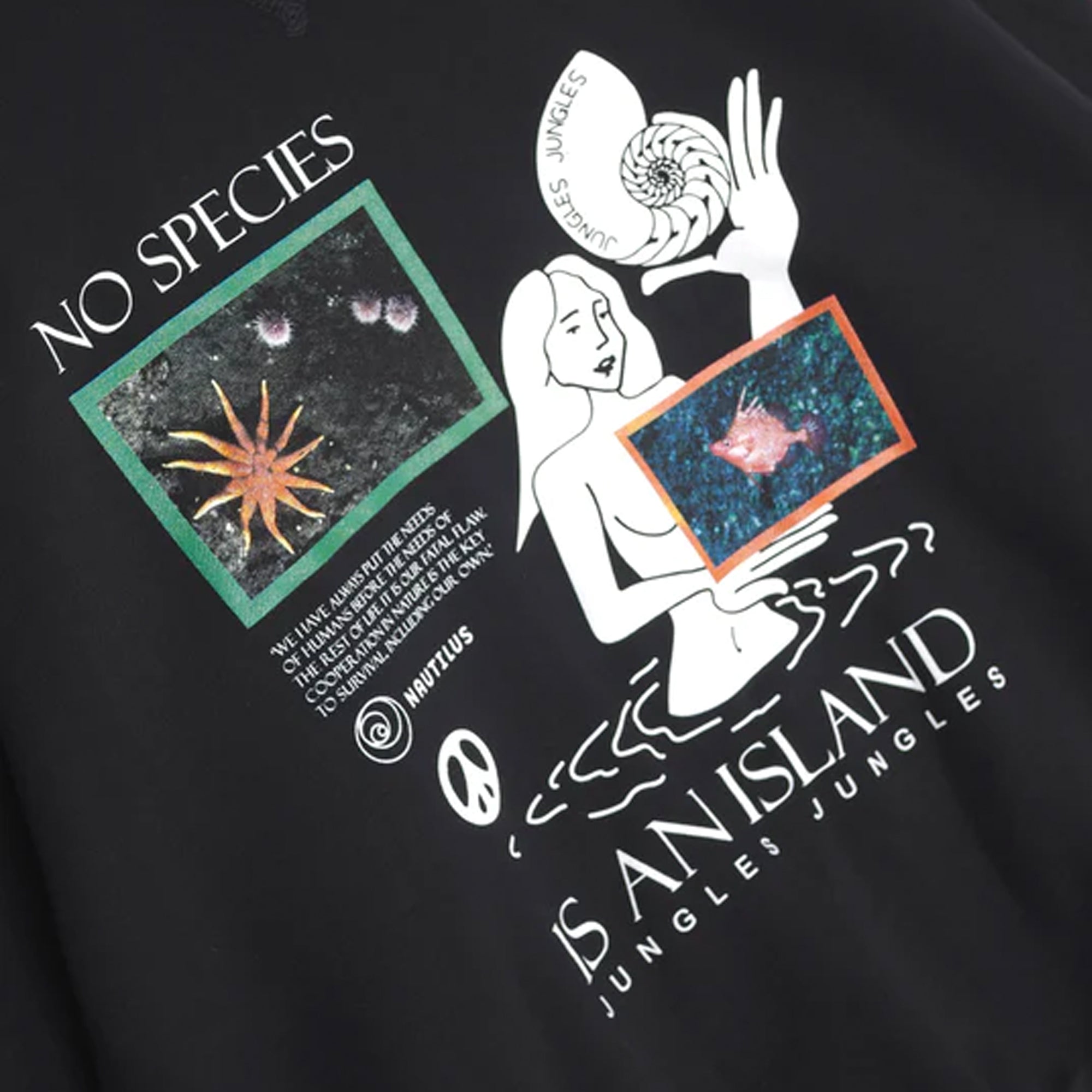Jungles Mens No Species Is An Island Crewneck