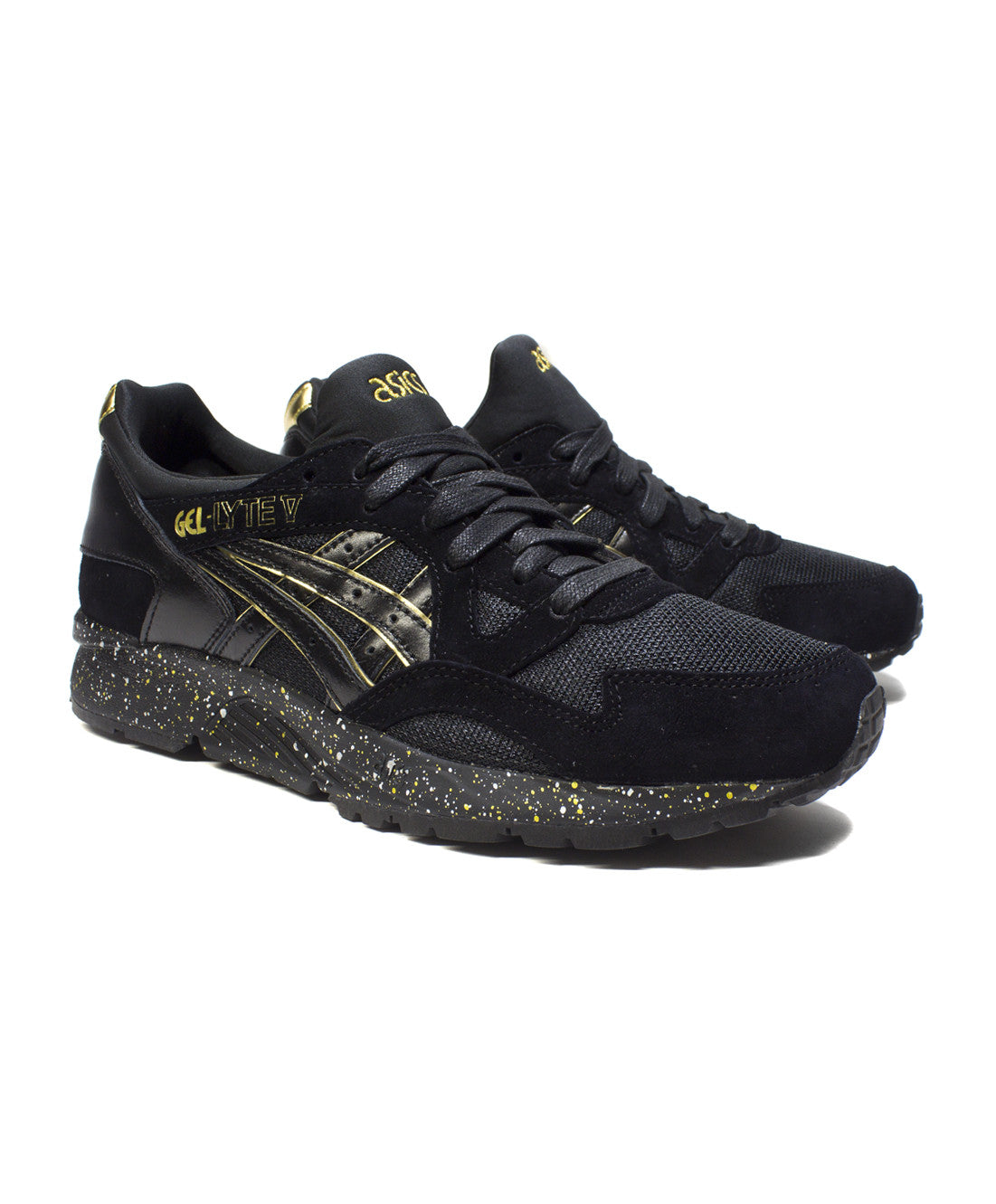 H61AK-9090, asics, atmos, black, gold, black & gold, gel lyte v, gel lyte 5, gel lyte