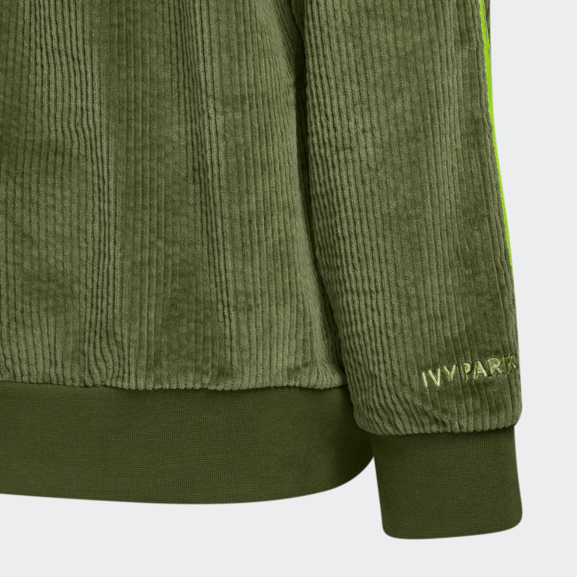 Adidas x Ivy Park Corduroy Hoodie 'Wild Pine Solar Slime'