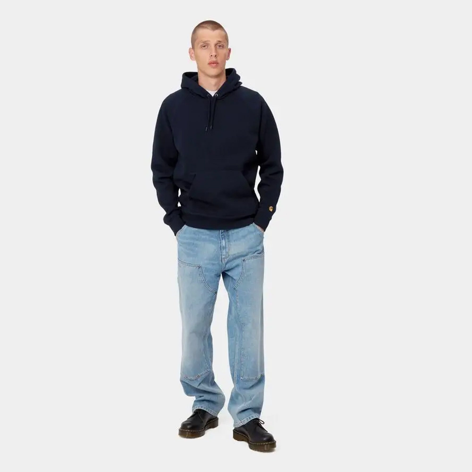 Carhartt WIP Mens Hooded Chase Sweatshirt 'Dark Navy'