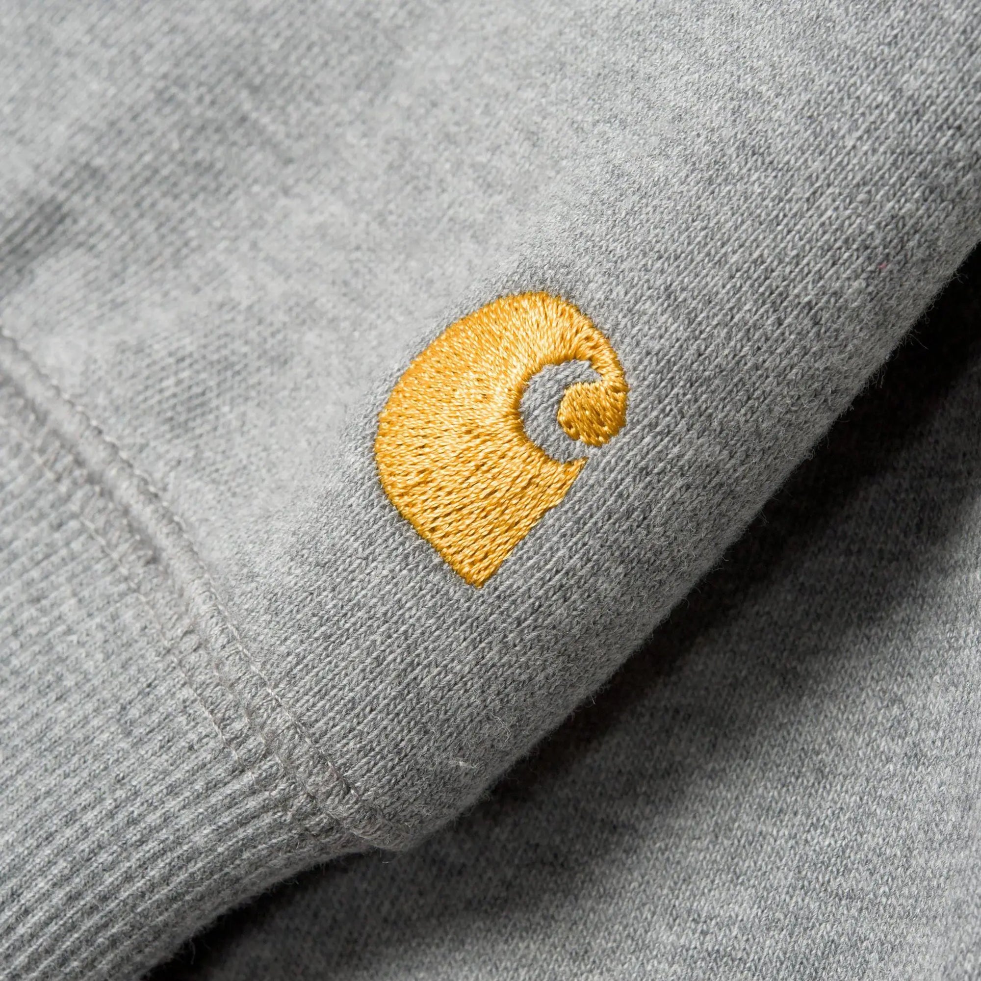 Carhartt Mens Hooded Chase Sweatshirt 'Heather Grey/Gold'