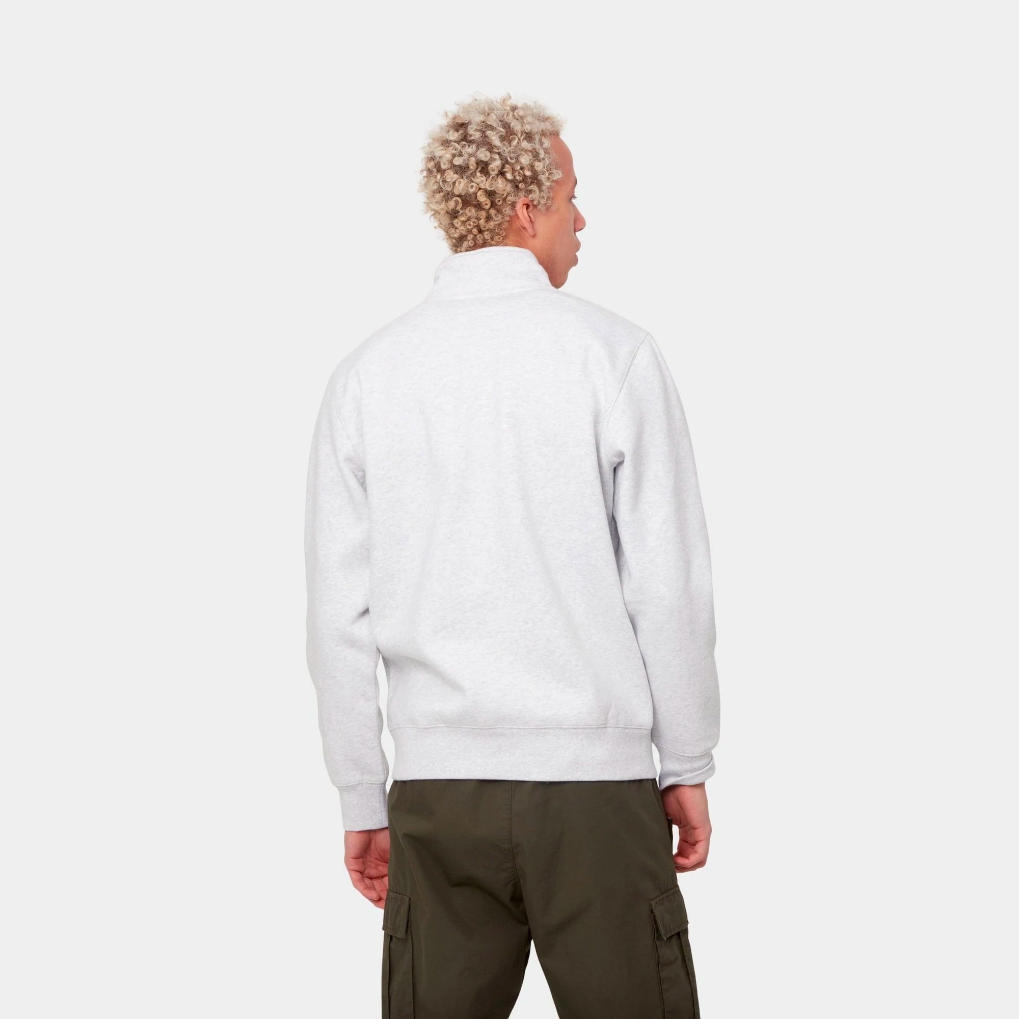 Carhartt WIP Mens Chase Neck Zip Sweater Ash Heather