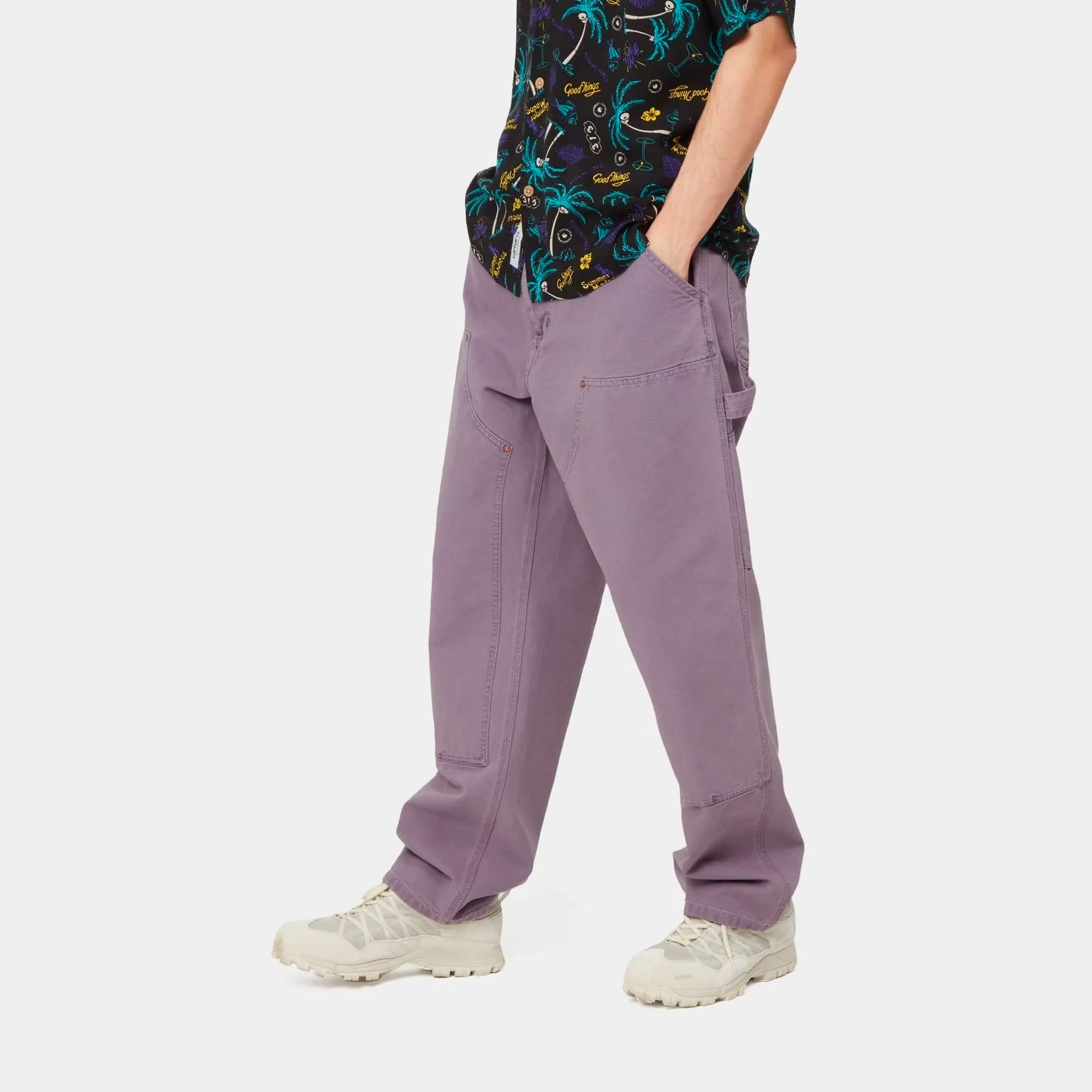 Carhartt WIP Mens Double Knee Pants Razzmic