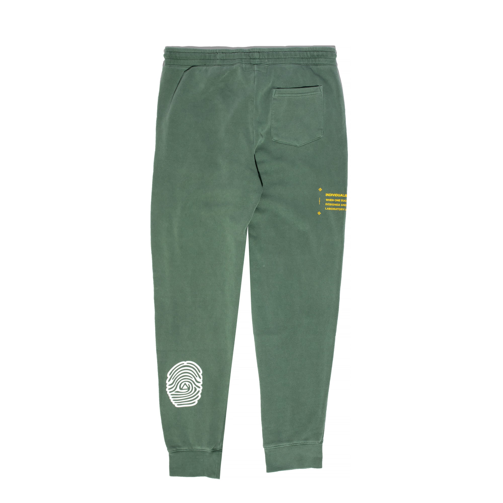 INDVLST Mens Collegiate Fleece Print Pants 'Pigment Dyed Green'