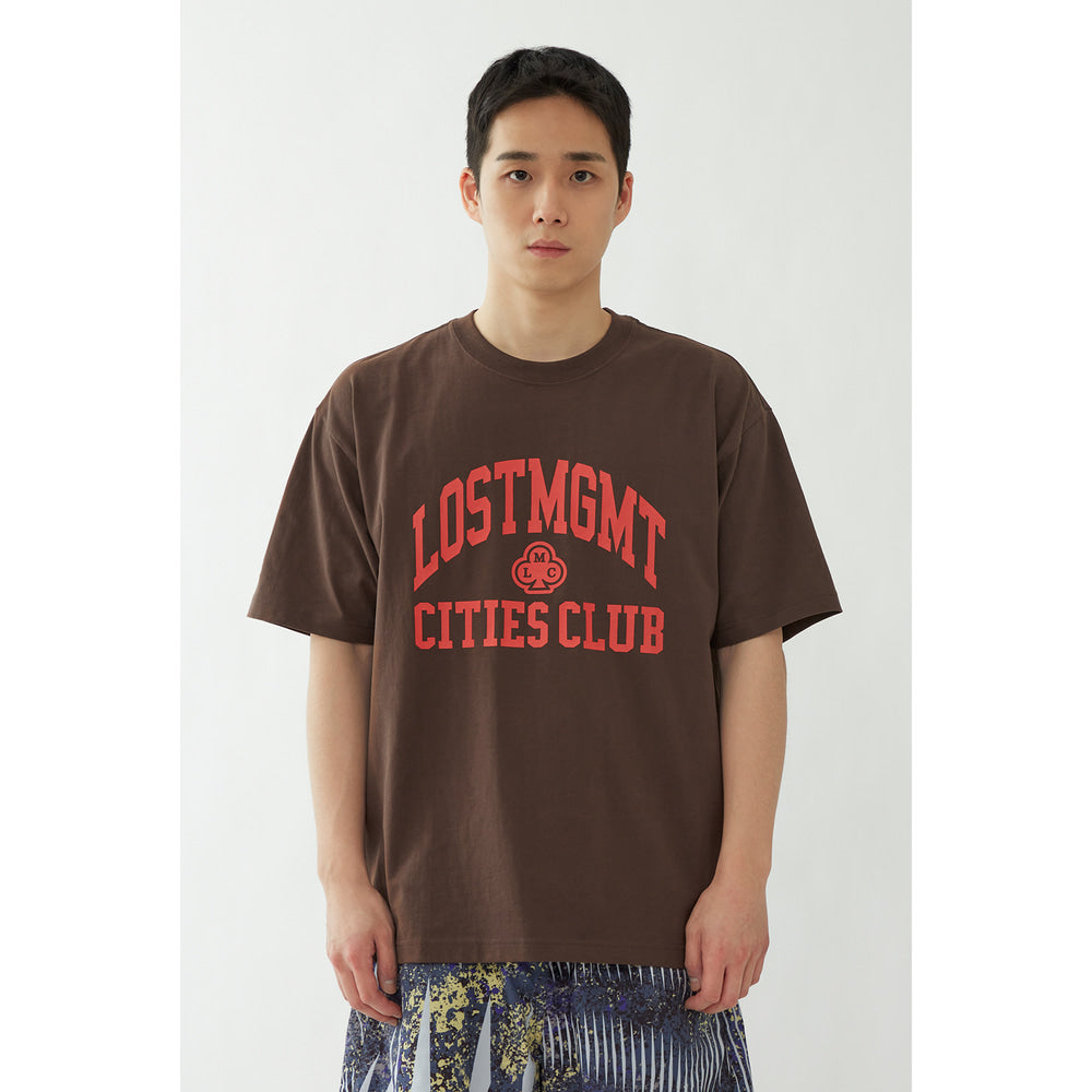Lost Management Cities Club Athletic T-Shirt 'Brown'