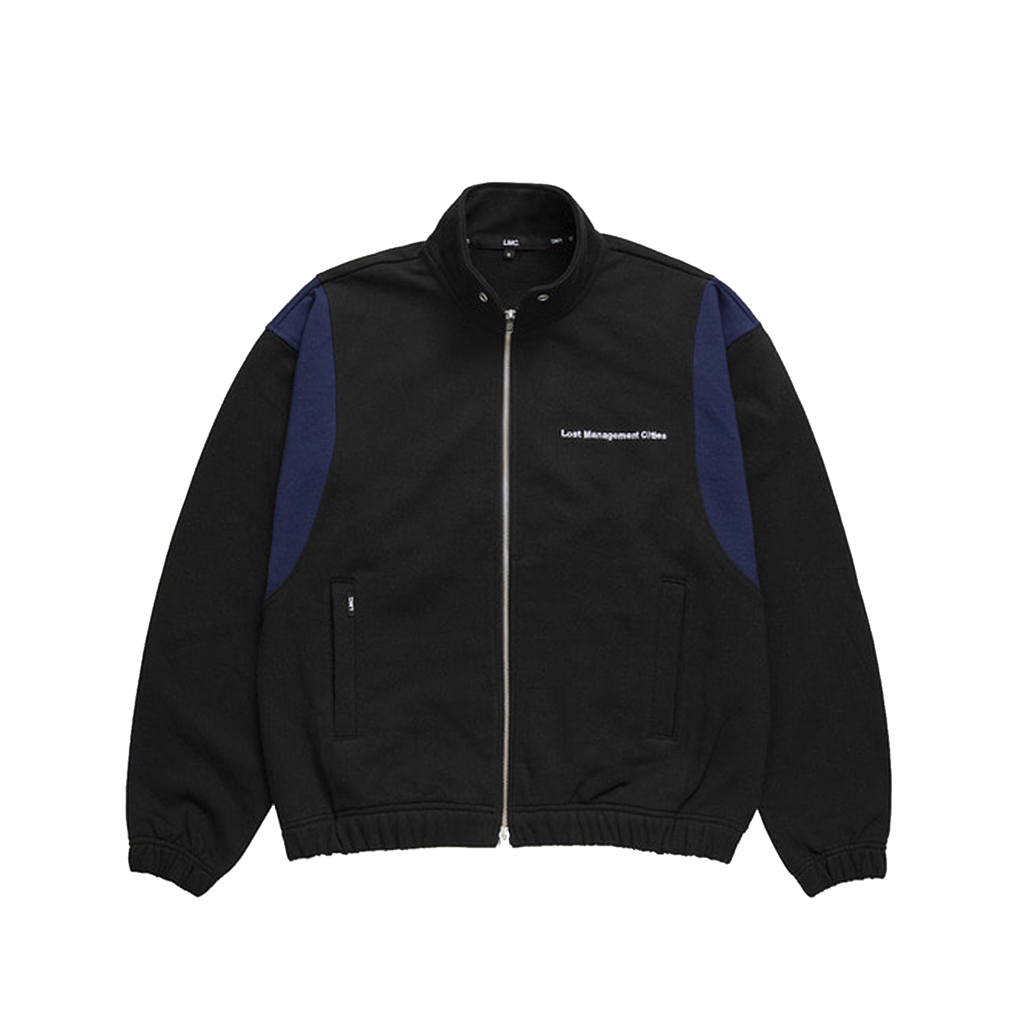 Lost Management Cities Oversized Zip Up Sweat Jacket 'Black'