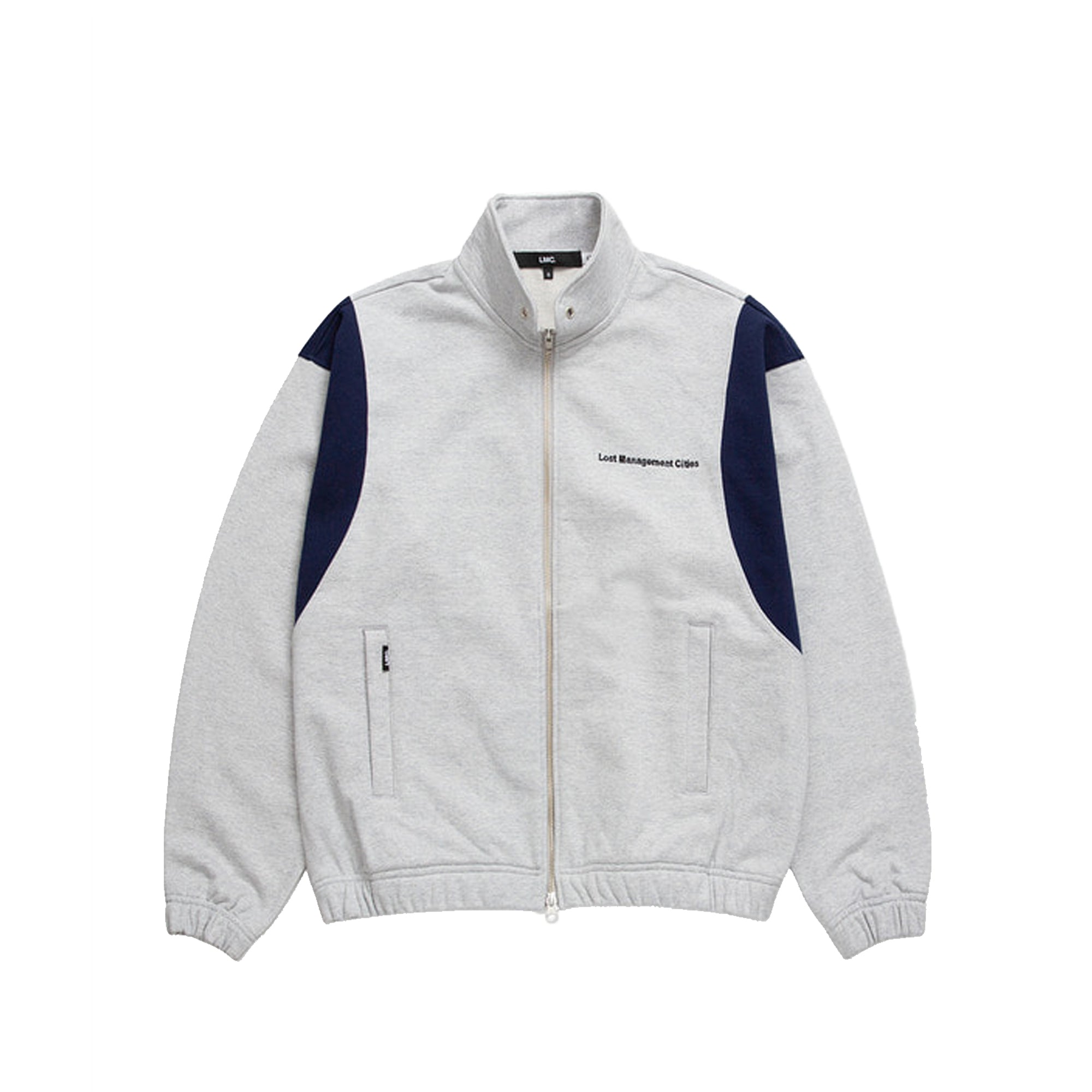 Lost Management Cities Oversized Zip Up Sweat Jacket 'Heather Gray'