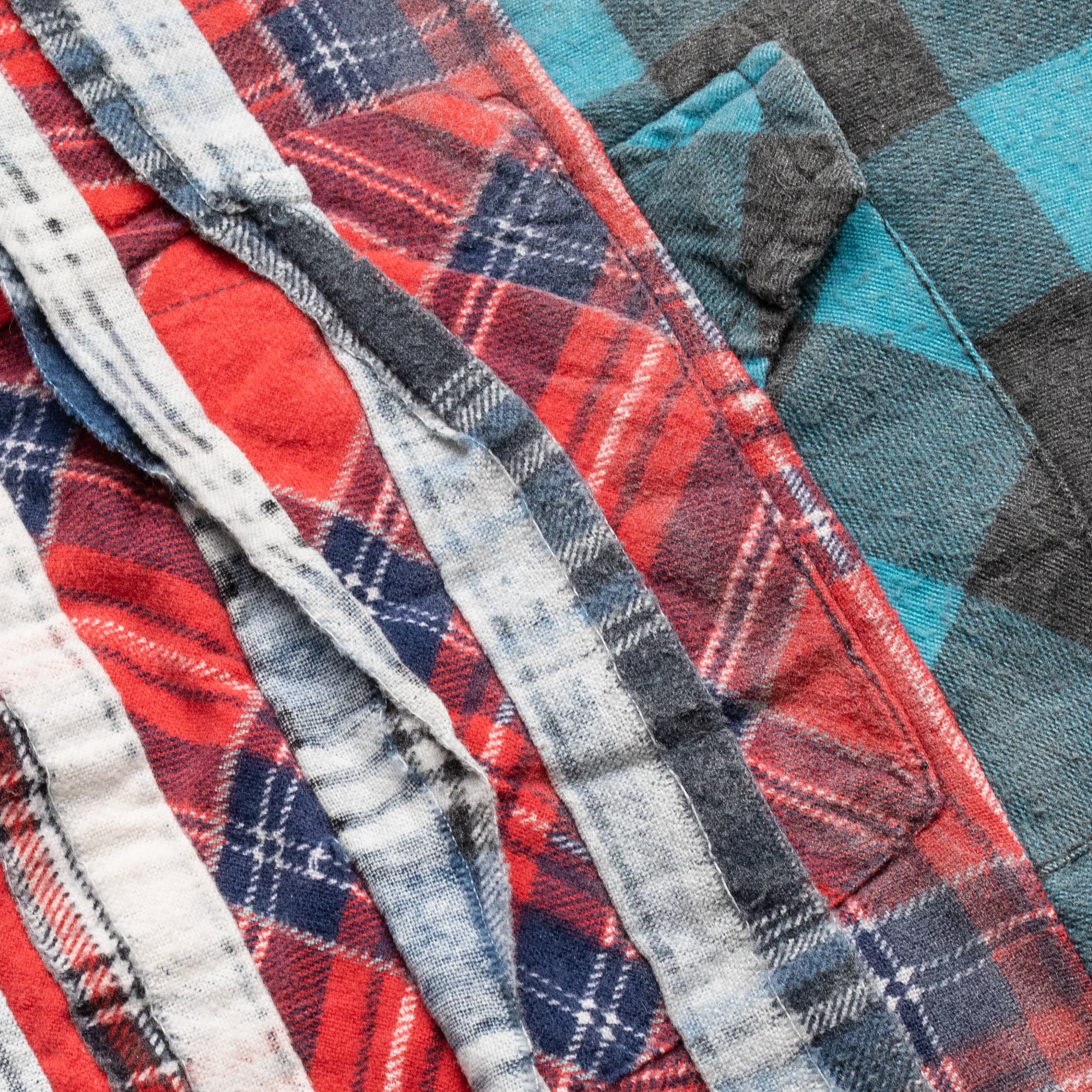 Needles Mens 7 Cuts Ribbon Wide Flannel Shirt