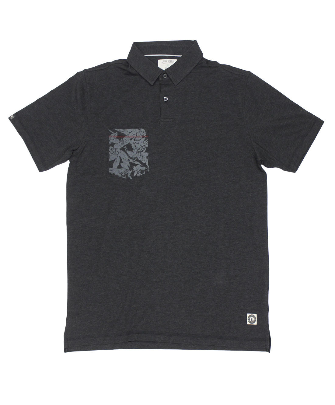 Linksoul: Drytech Printed Pocket Polo (Black Heather)