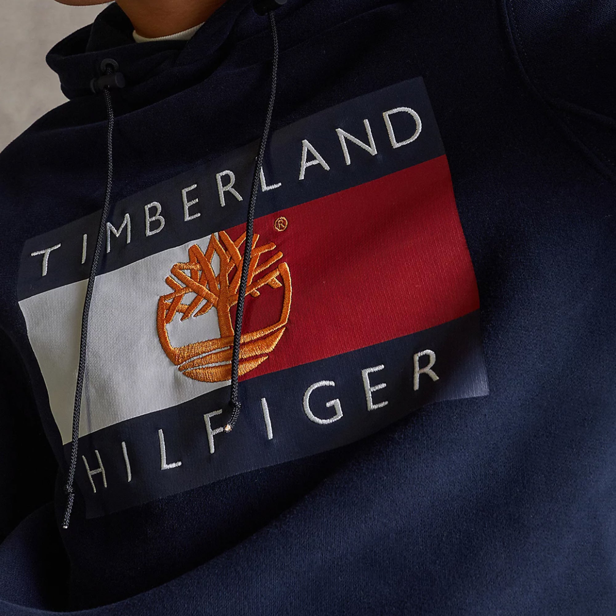 Tommy Hilfiger x Timberland Mens RM Flag Hoodie 'Desert Sky'