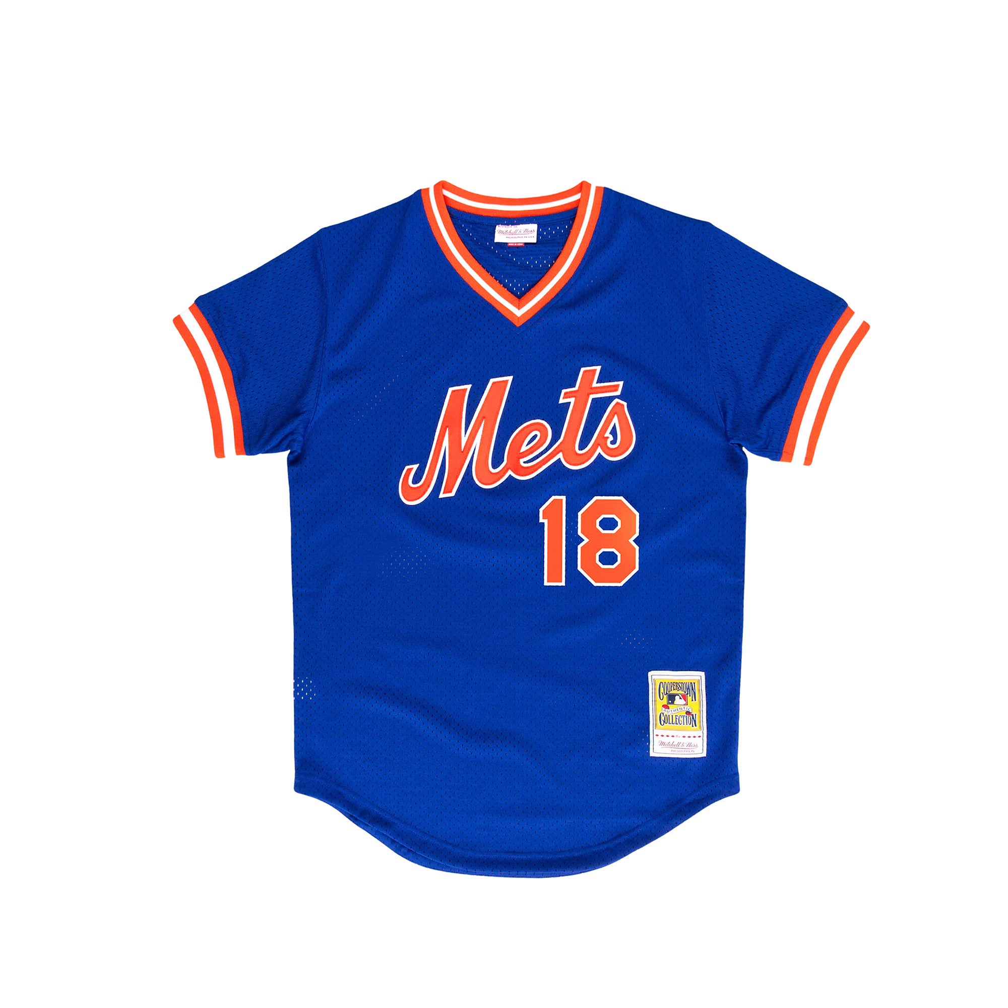 Mitchell & Ness Men's Darryl Strawberry Authentic Mesh BP Jersey- Orange