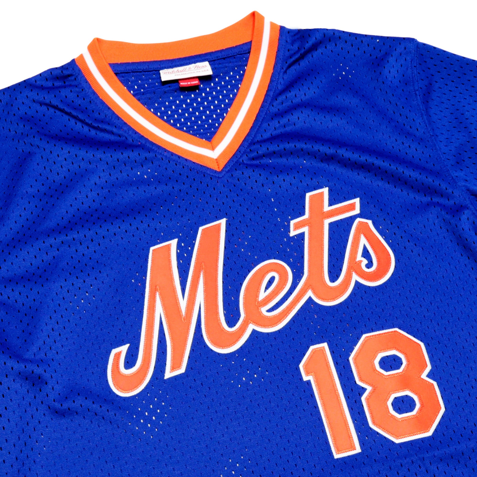 Mitchell & Ness Men's Darryl Strawberry Authentic Mesh BP Jersey- Orange