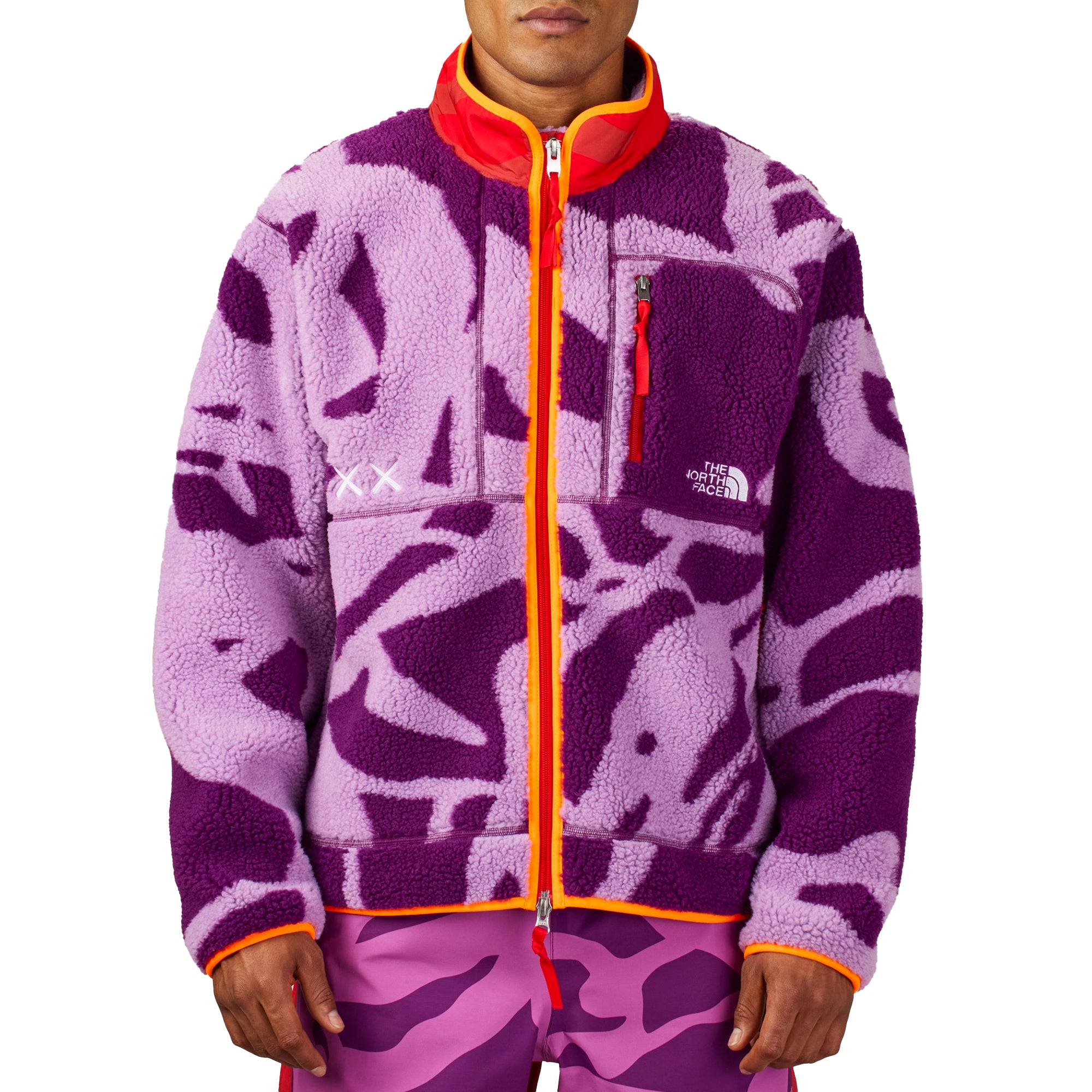 The North Face XX Kaws Freeride Fleece Jacket 'Purple Dragline Print'