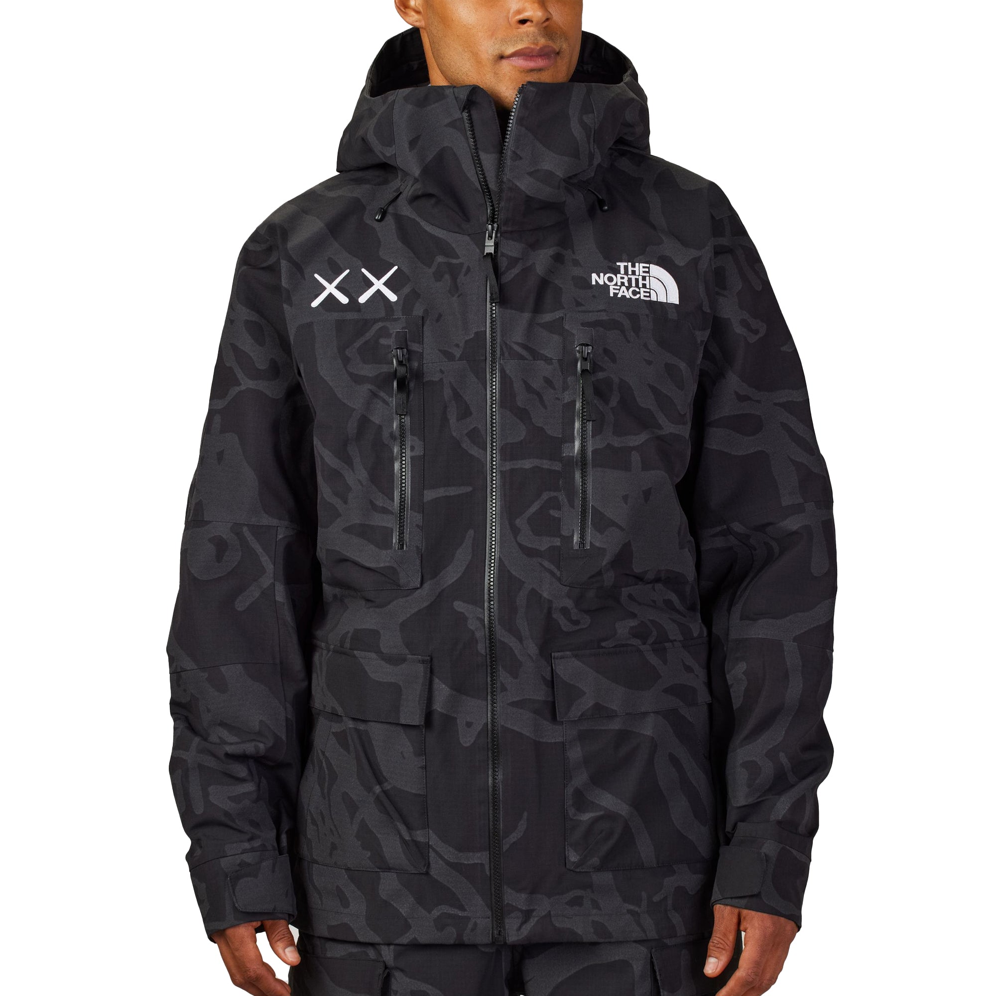 The North Face XX Kaws Mens Freeride Jacket 'Black Dragline Printe'