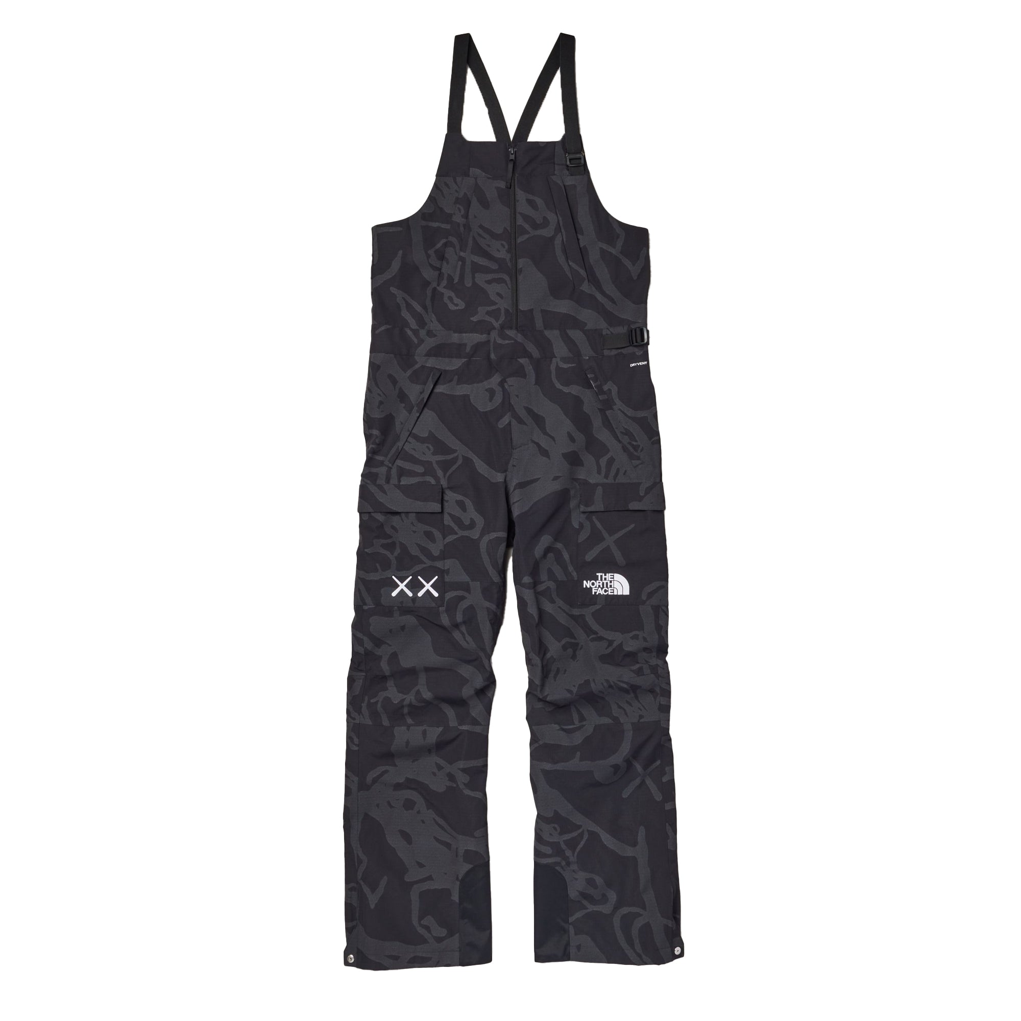 The North Face XX Kaws Freeride Bib 'Black Dragline Print'