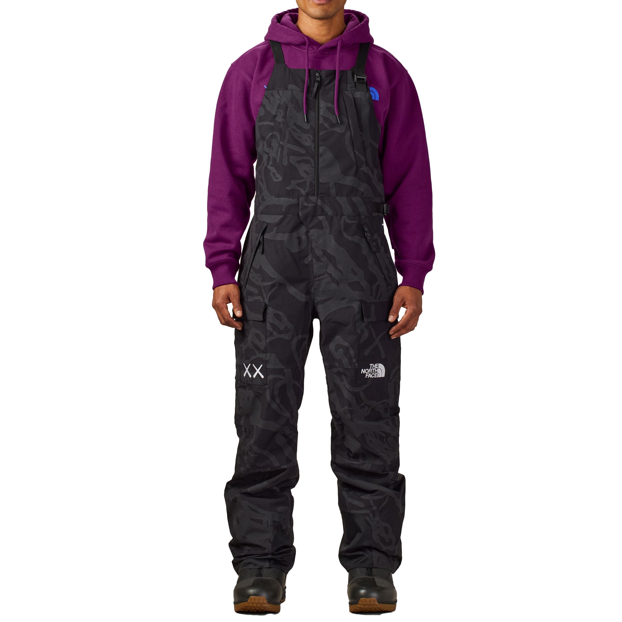 The North Face XX Kaws Freeride Bib 'Black Dragline Print'