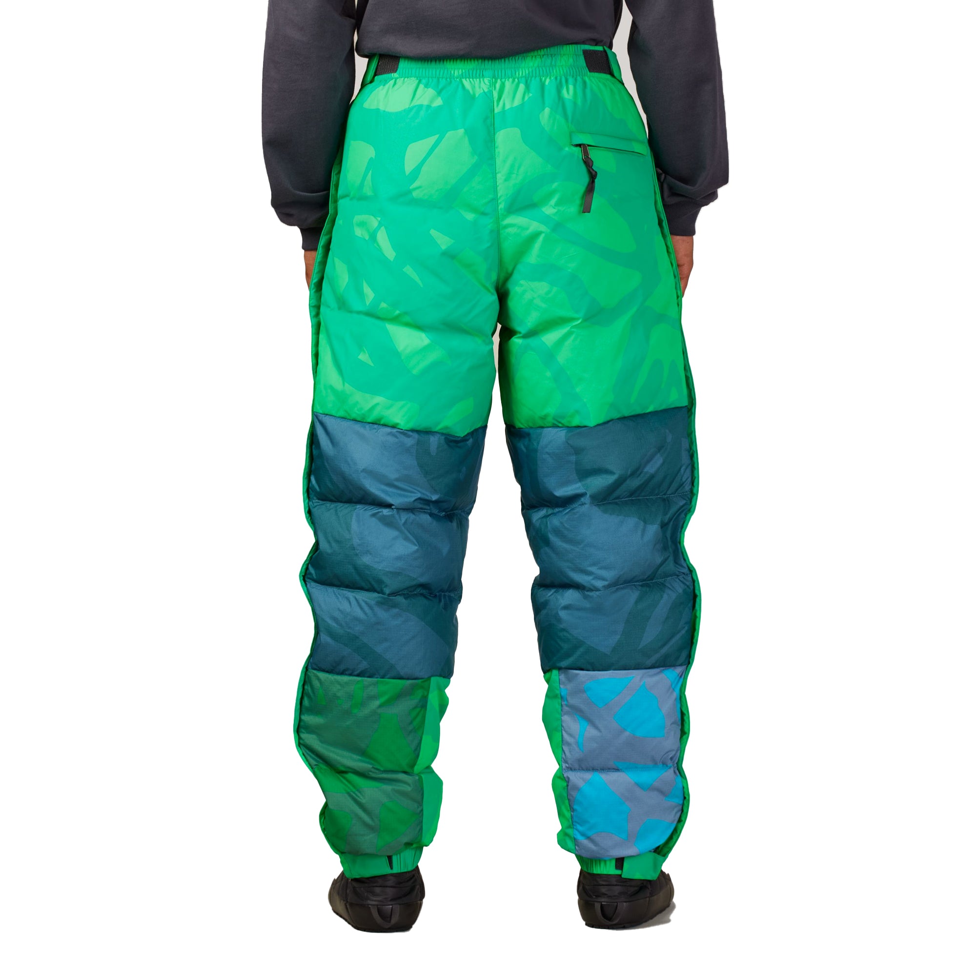 The North Face Mens XX Kaws Retro 1996 Nuptse Pants 'Safety Green Nuptse Print'