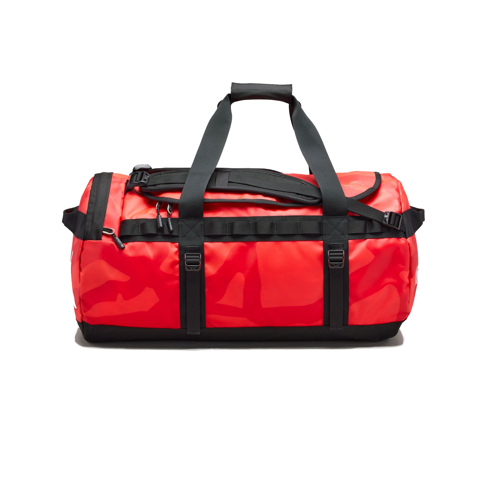 The North Face XX Kaws Basecamp Duffel Bag 'Brilliant Coral 86 Print'