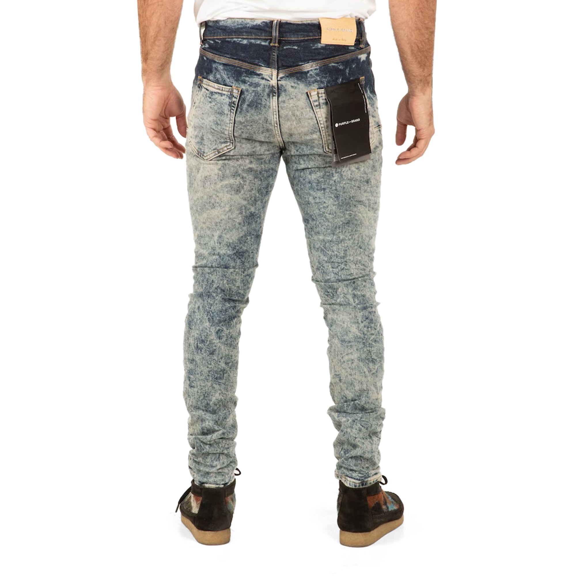 Purple Brand Mens Indigo Heavy Bleach Repair Jeans
