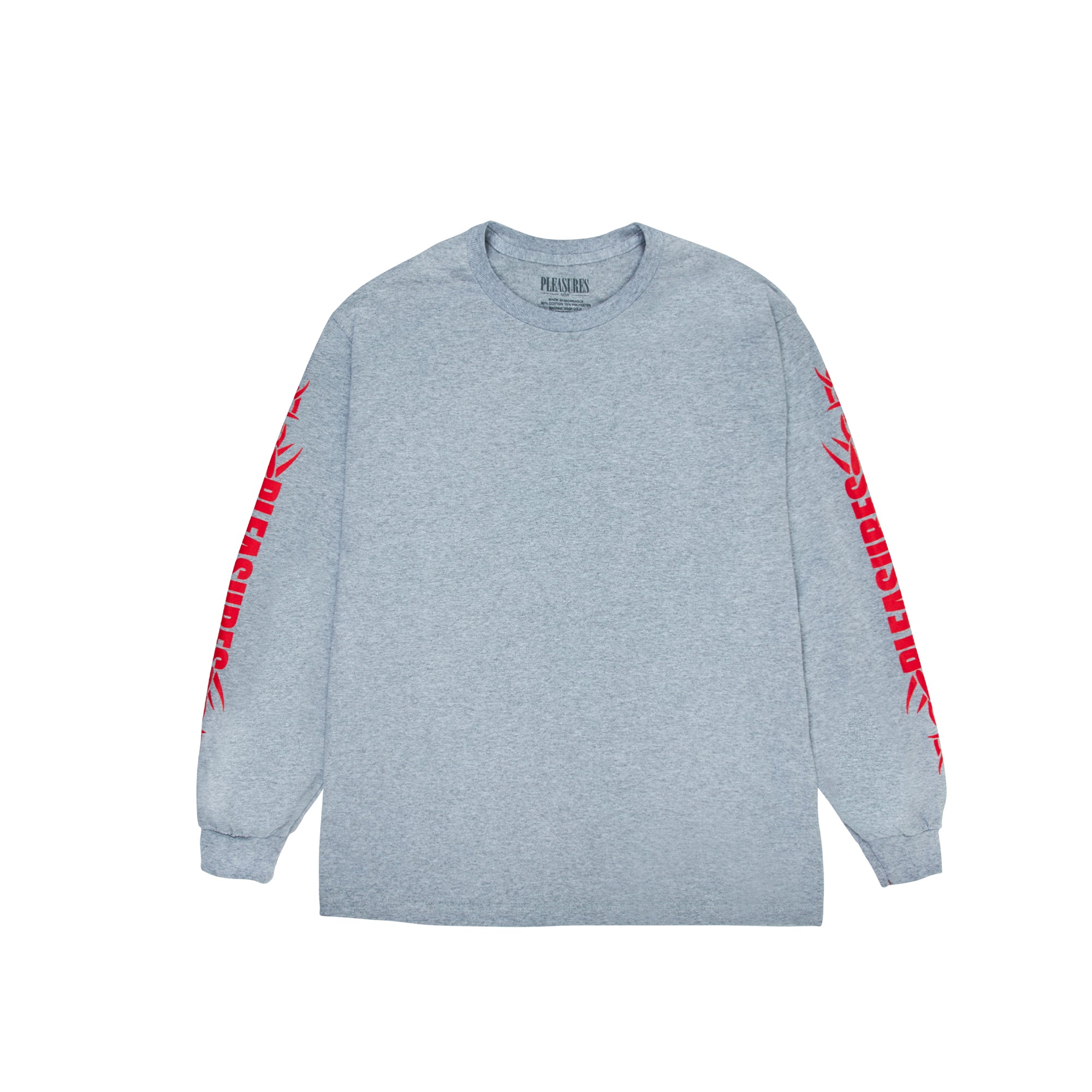Pleasures Men Razor Logo Long Sleeve Heather Grey Shirt