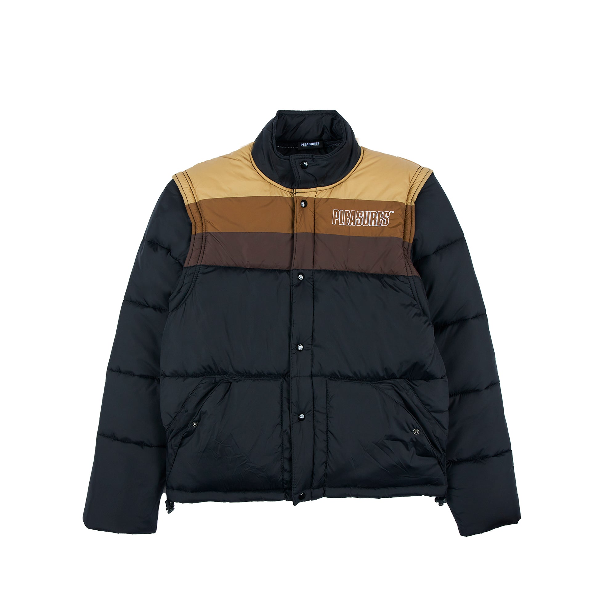 Pleasures Mens Call Me Convertible Puffer Jacket 'Black'