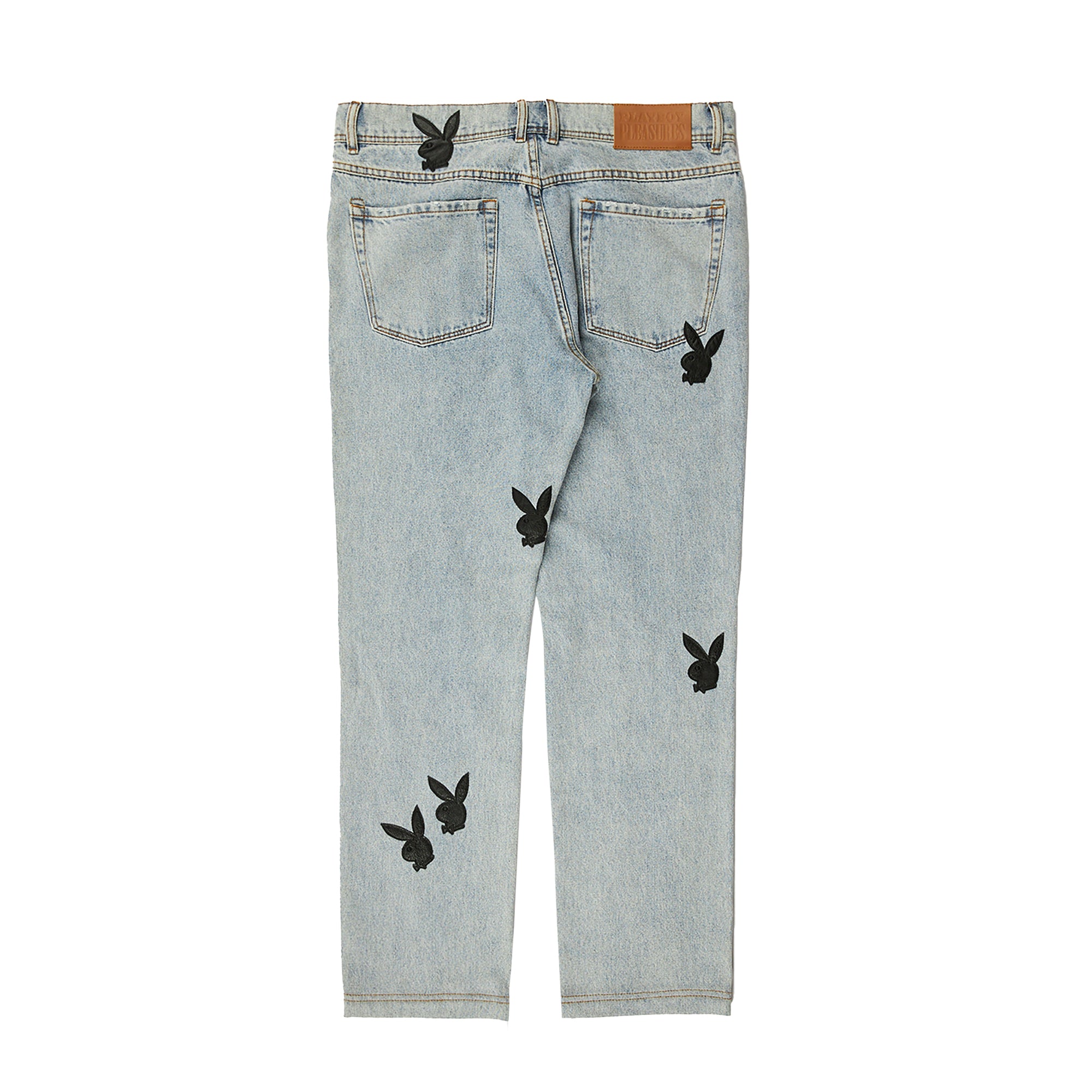 Pleasures x Playboy Mens Bunny Applique Pants 'Denim Washed'