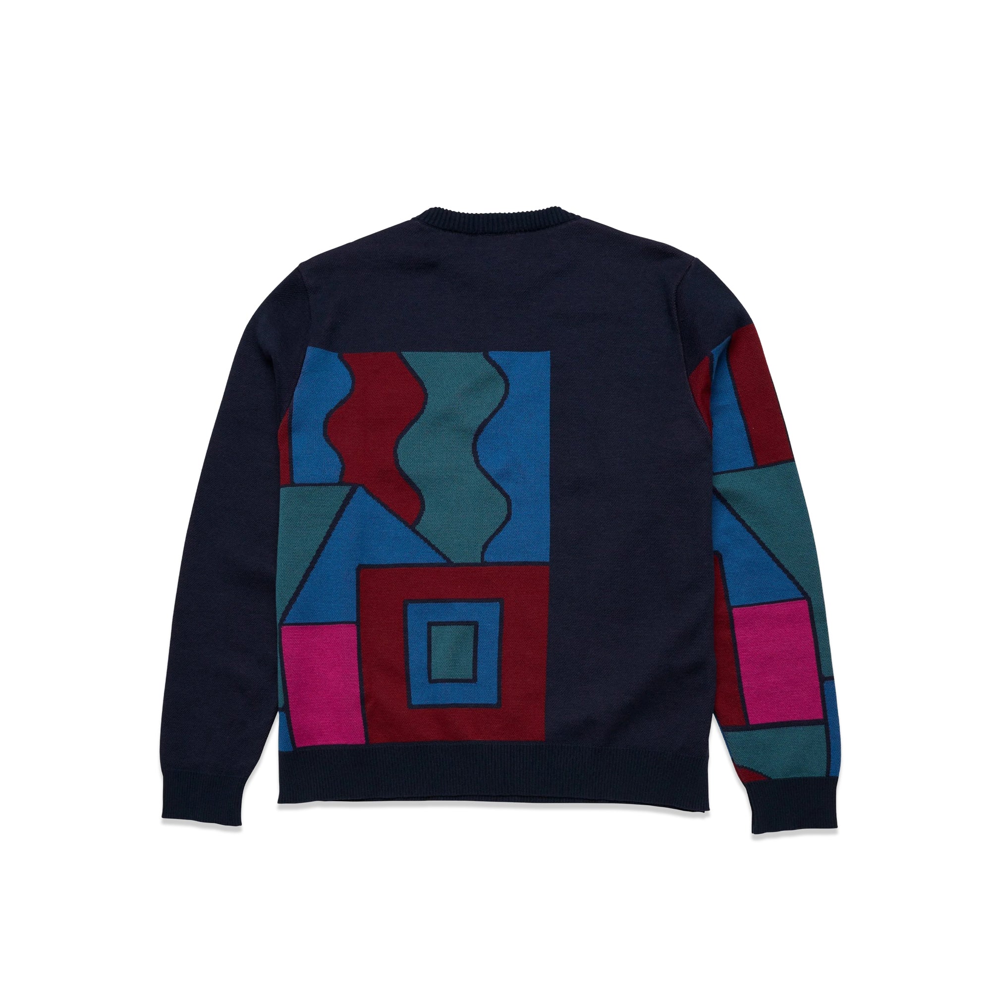 By Parra Mens Blocked Landscape Knitted Pullover