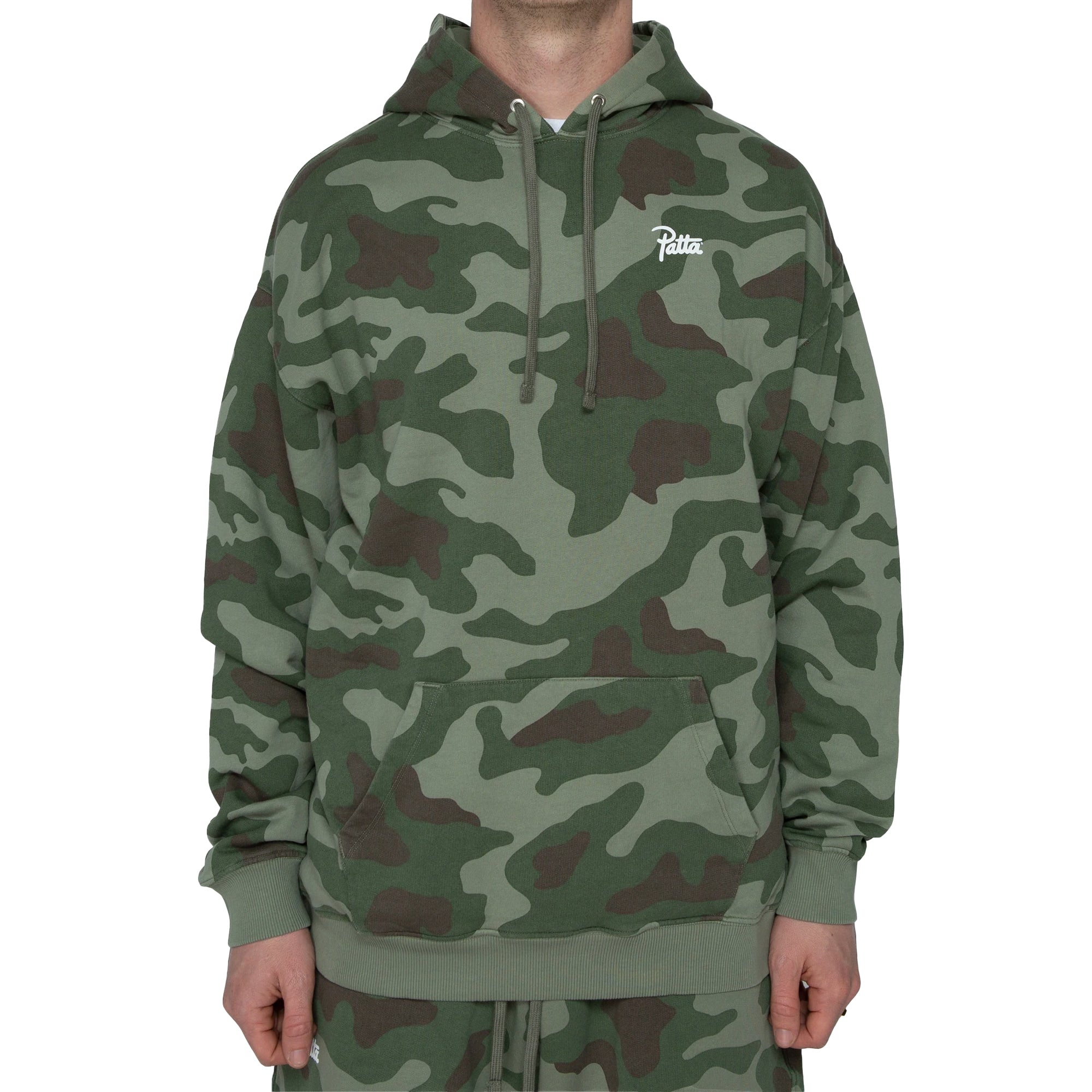 Patta Mens Basic Summer Washed Hooded Sweater 'Camo AOP'