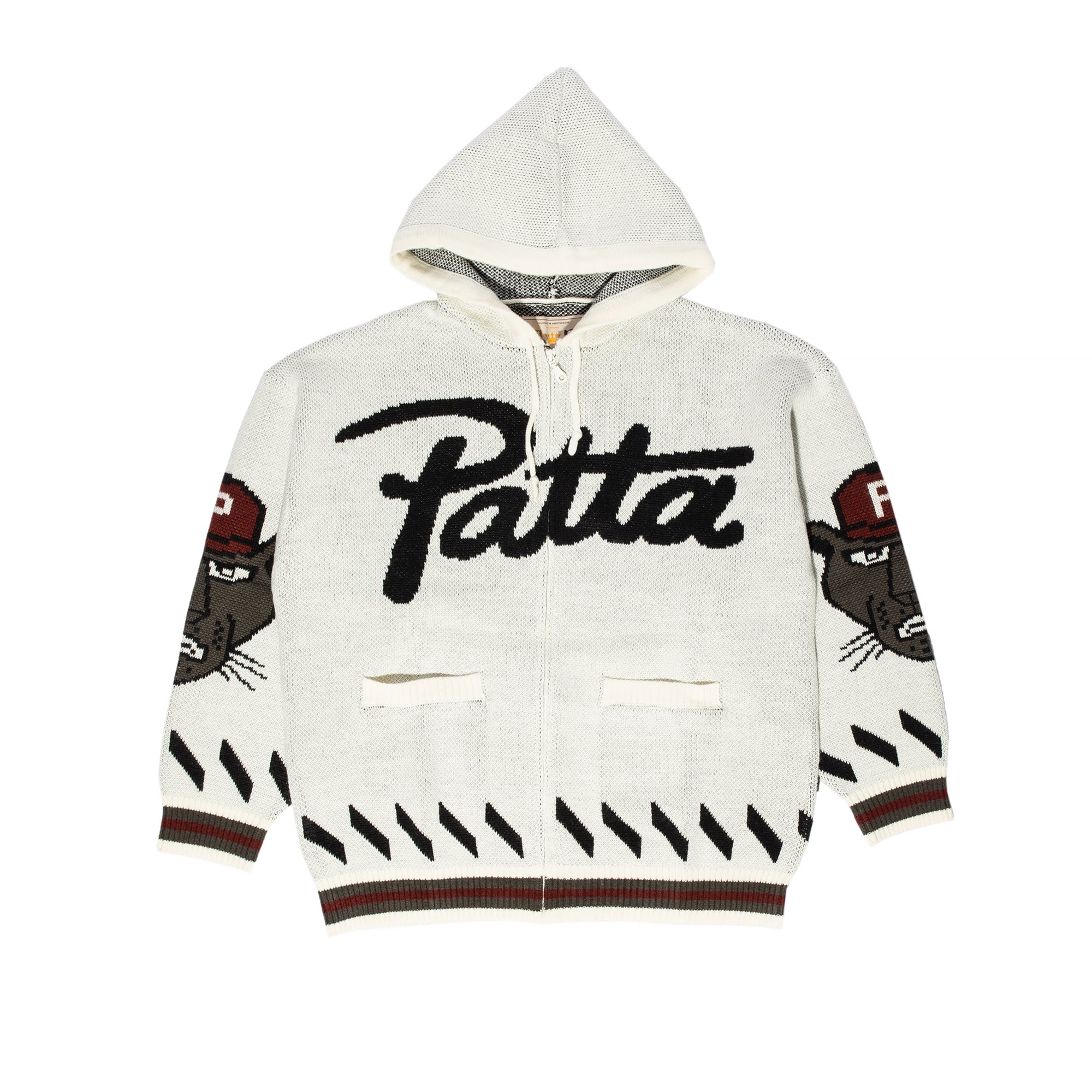 Patta Mens Cartoon Knitted Jacket 'Whitecap Gray'