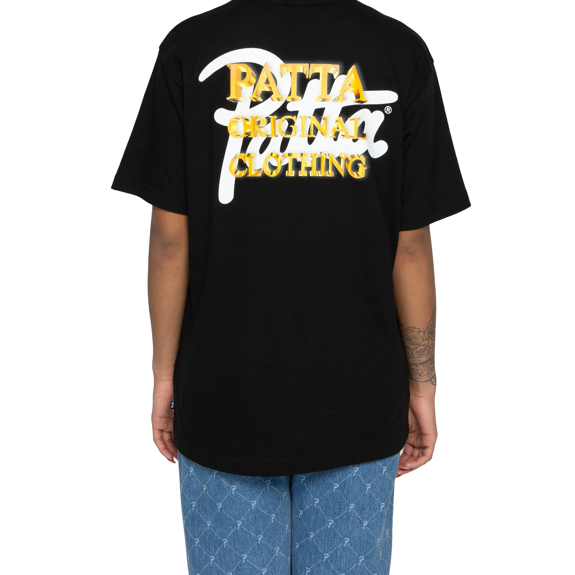 Patta Mens Gold Logo T-Shirt 'Black'