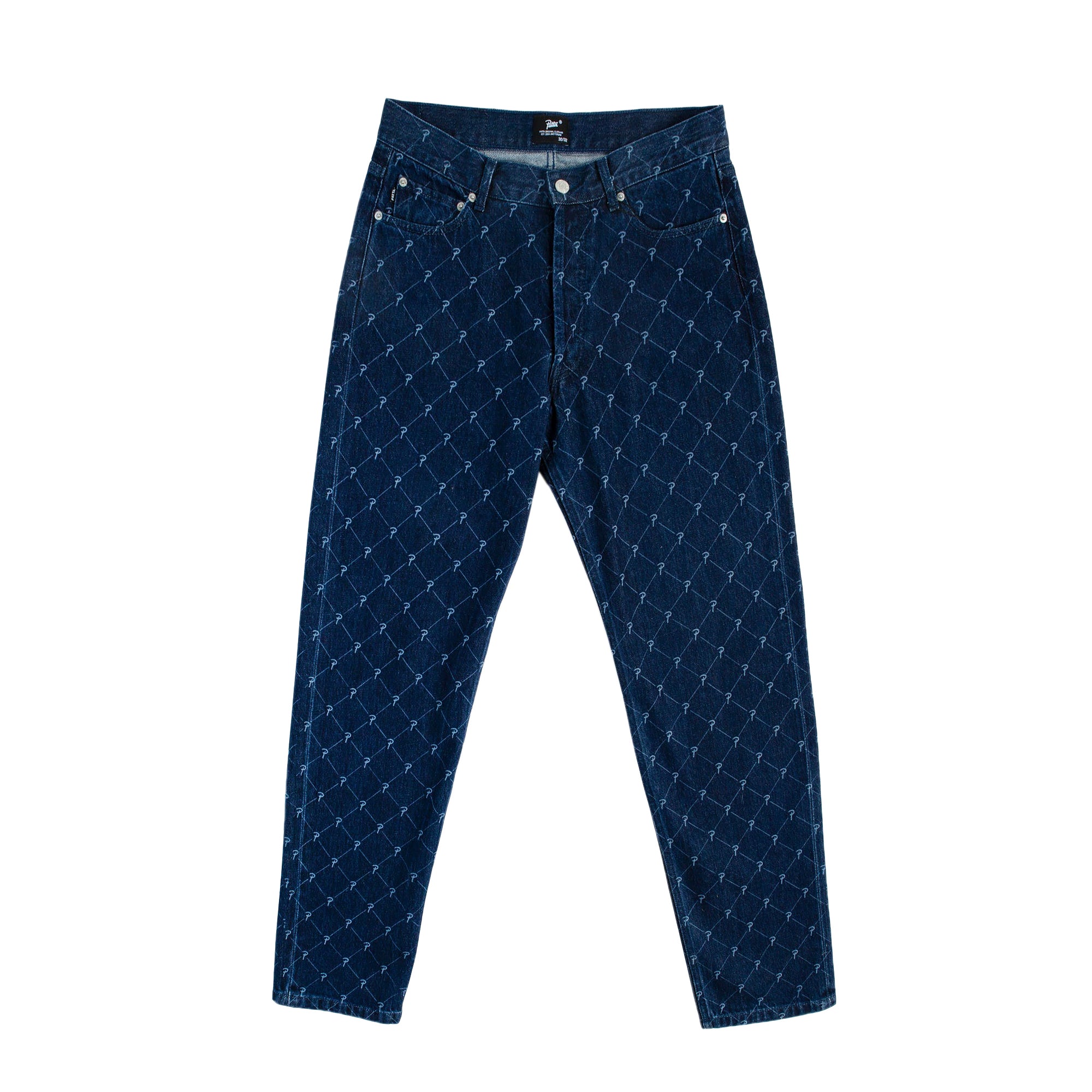 Patta Mens Laser Printed Denim Pants 'Dark Blue'