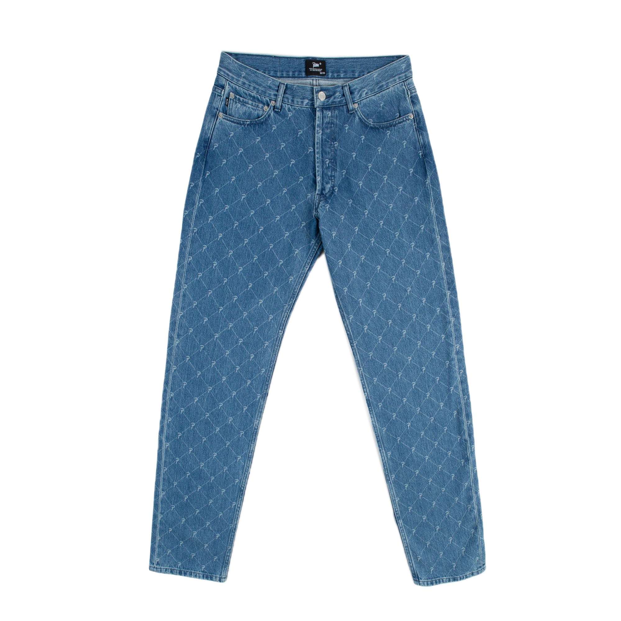 Patta Mens Laser Printed Denim Pants 'Light Blue'