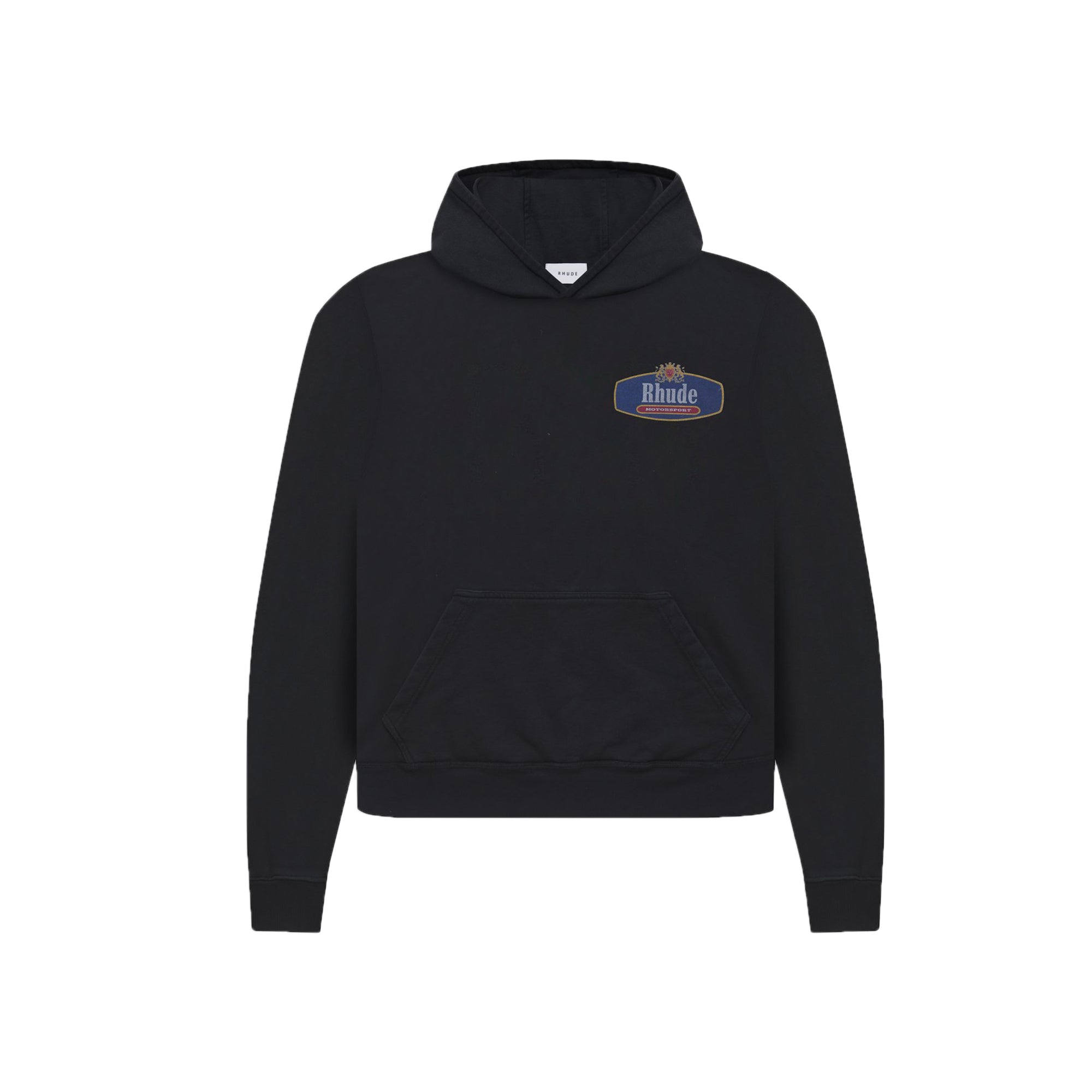 Rhude Mens Racing Crest Hoodie 'Black'