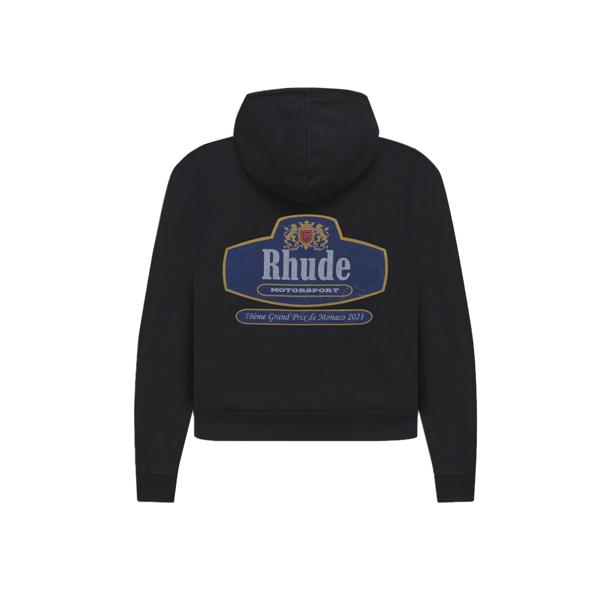 Rhude Mens Racing Crest Hoodie 'Black'