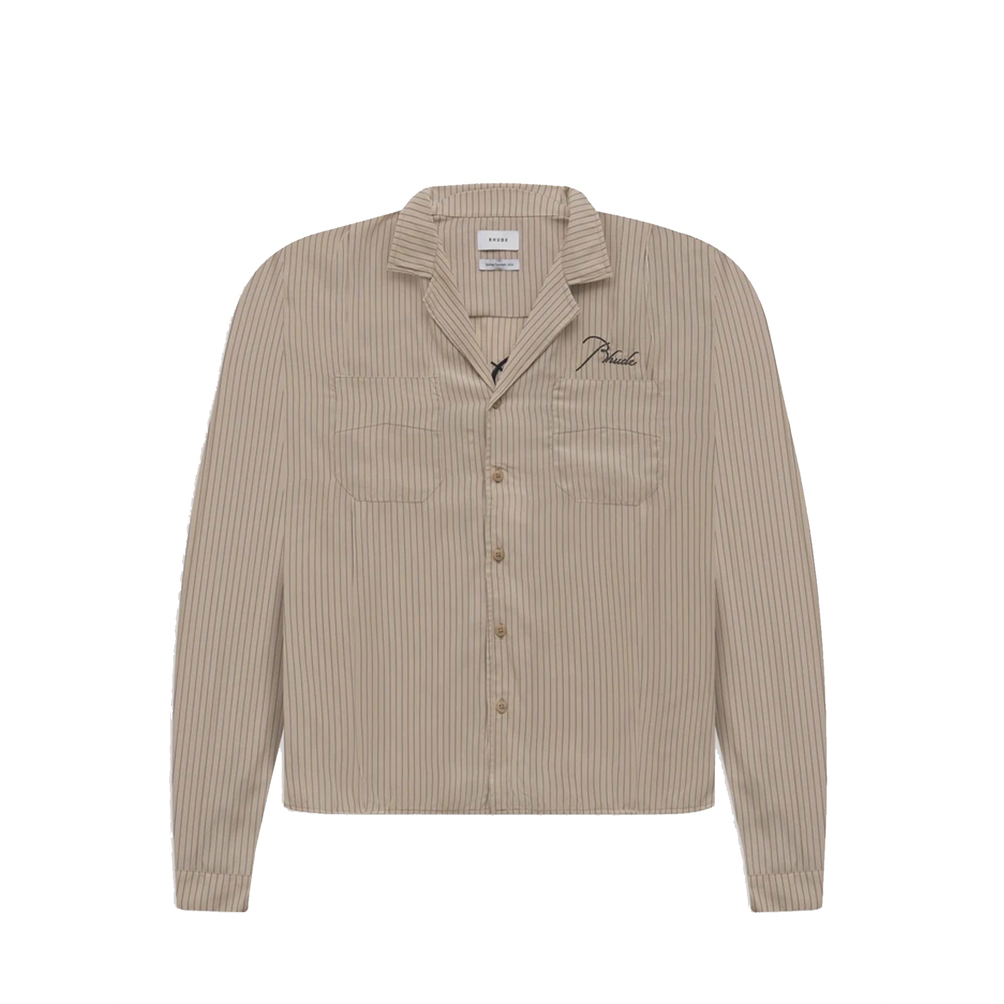 Rhude Mens 'Tan/Navy' Trooper Shirt